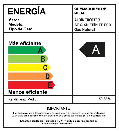 ENCIMERA GAS NATURAL ALBIN TROTTER 4 PLATOS AT-G XN FEIN-FF FFD - 2