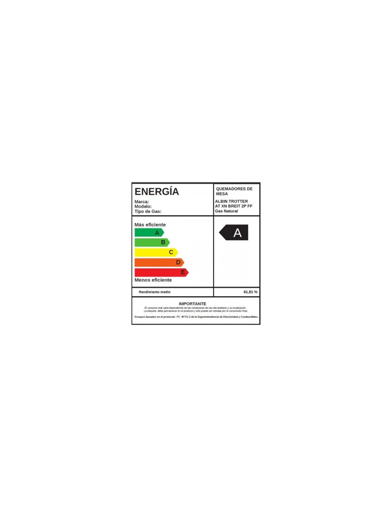 ENCIMERA GAS NATURAL ALBIN TROTTER 2 PLATOS AT-XN BREIT 2P FF - 7