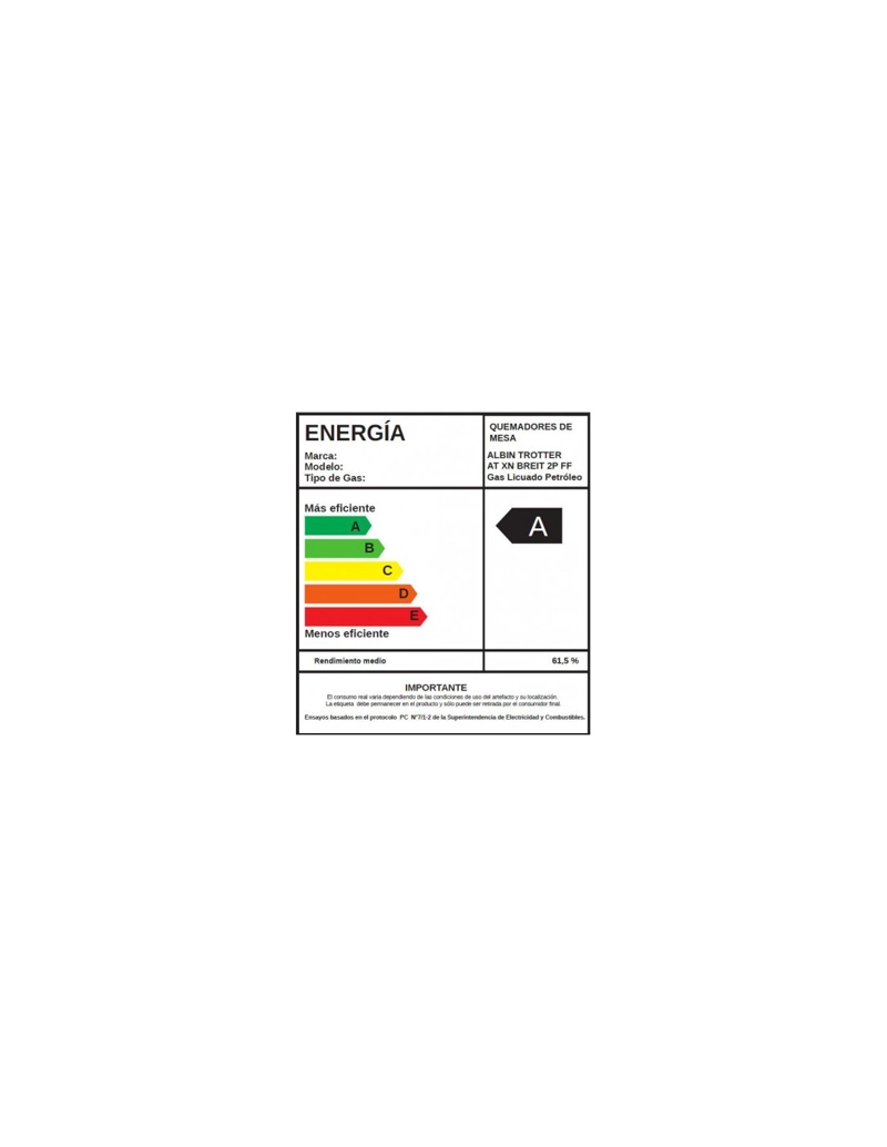 ENCIMERA GAS LICUADO ALBIN TROTTER 2 PLATOS AT-XN BREIT 2P FF - 7