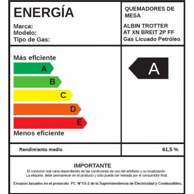 ENCIMERA GAS LICUADO ALBIN TROTTER 2 PLATOS AT-XN BREIT 2P FF - 5