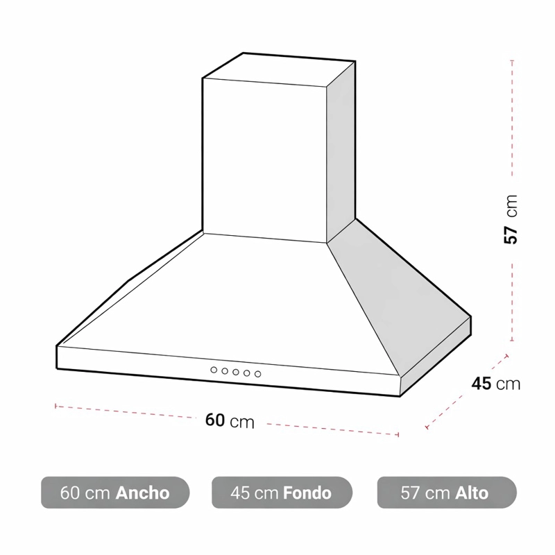 CAMPANA COCINA ALBIN TROTTER PYRAMID 60 CM - 3