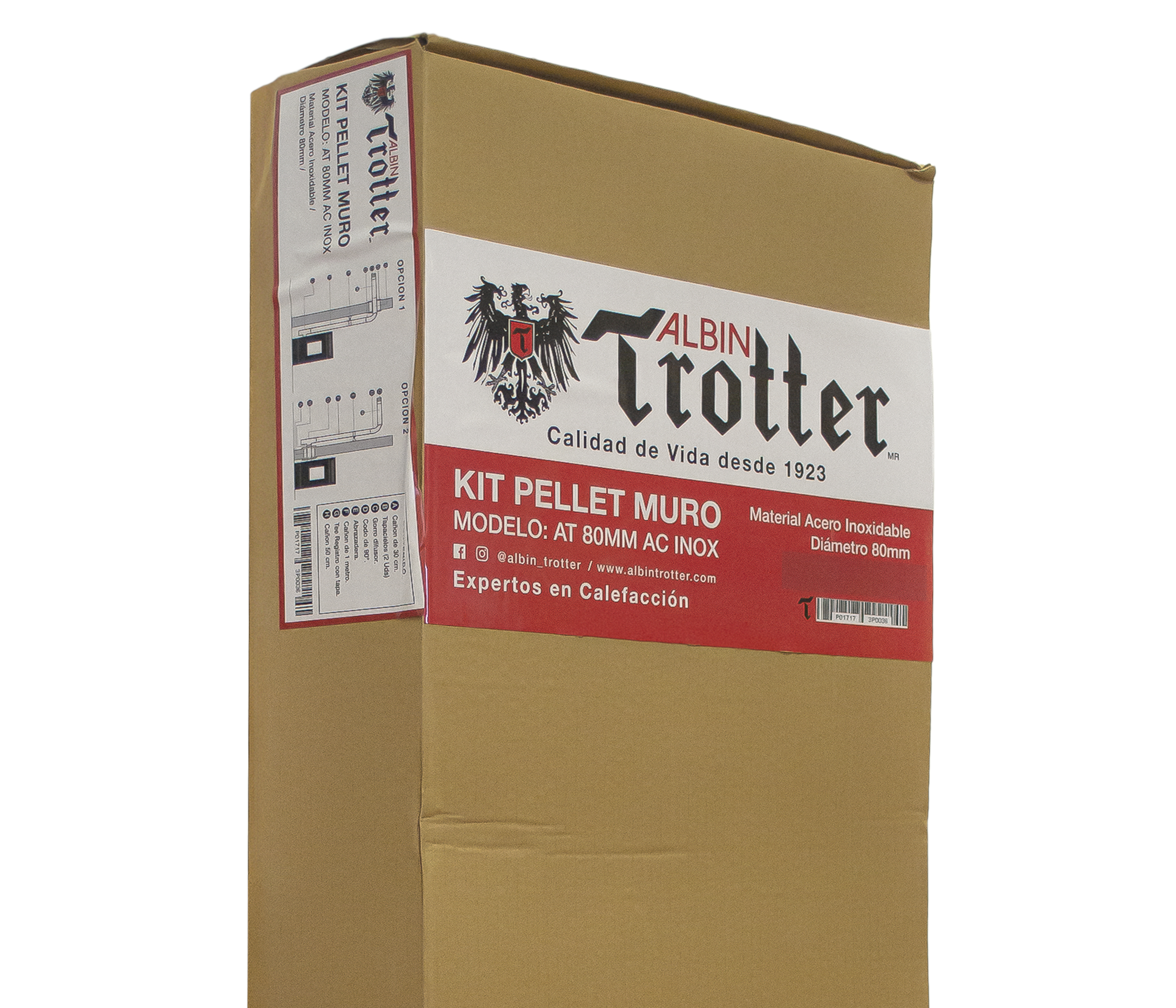 KIT PELLET ALBIN TROTTER ATDN DUCTO 80MM AC INOX - 7
