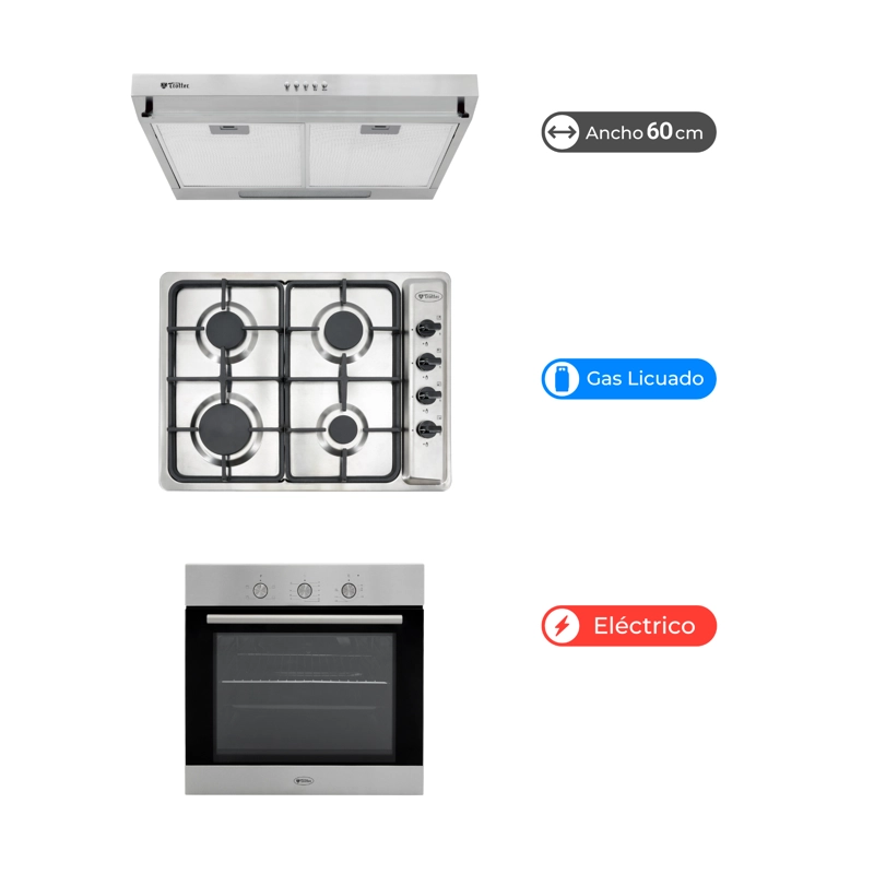 KIT COCINA GAS LICUADO ALBIN TROTTER HANNOVER PRO - 1