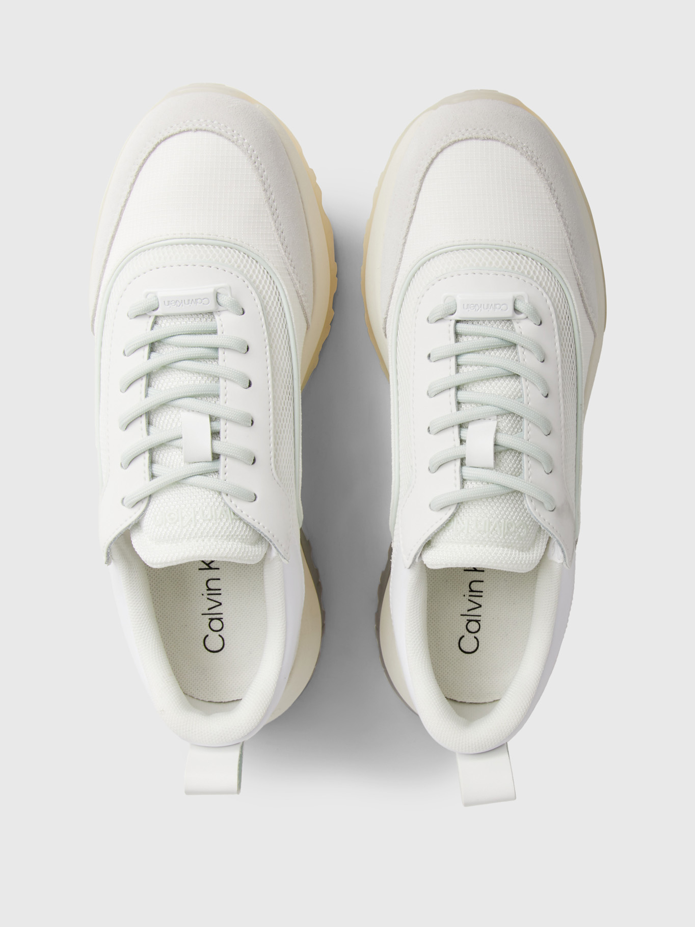 ZAPATILLAS MUJER CALVIN KLEIN URBANAS BLANCO CUERO MESH MIX - 3