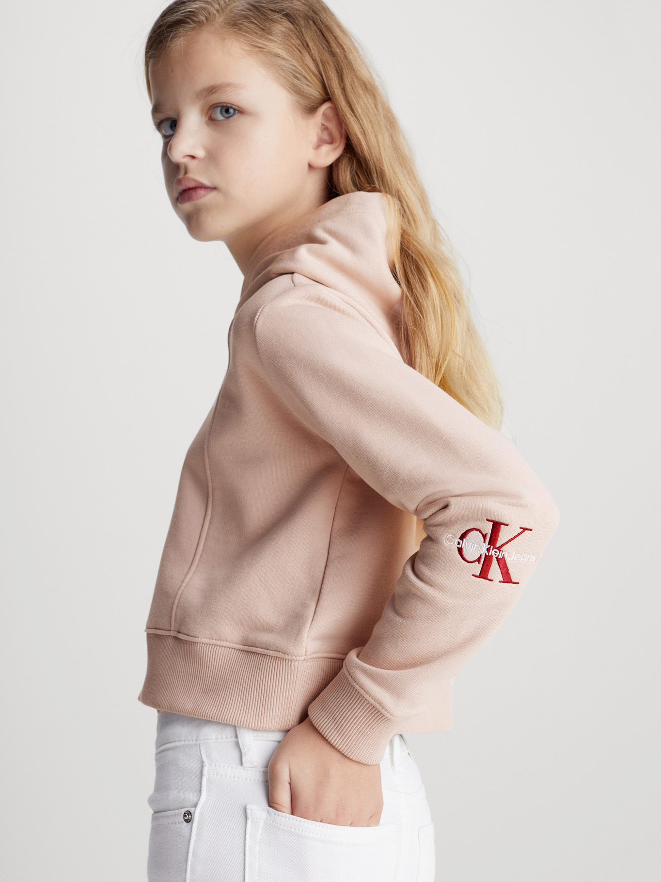 POLERÓN ALGODÓN NIÑA CALVIN KLEIN CON GORRO OFF PLACED - 4