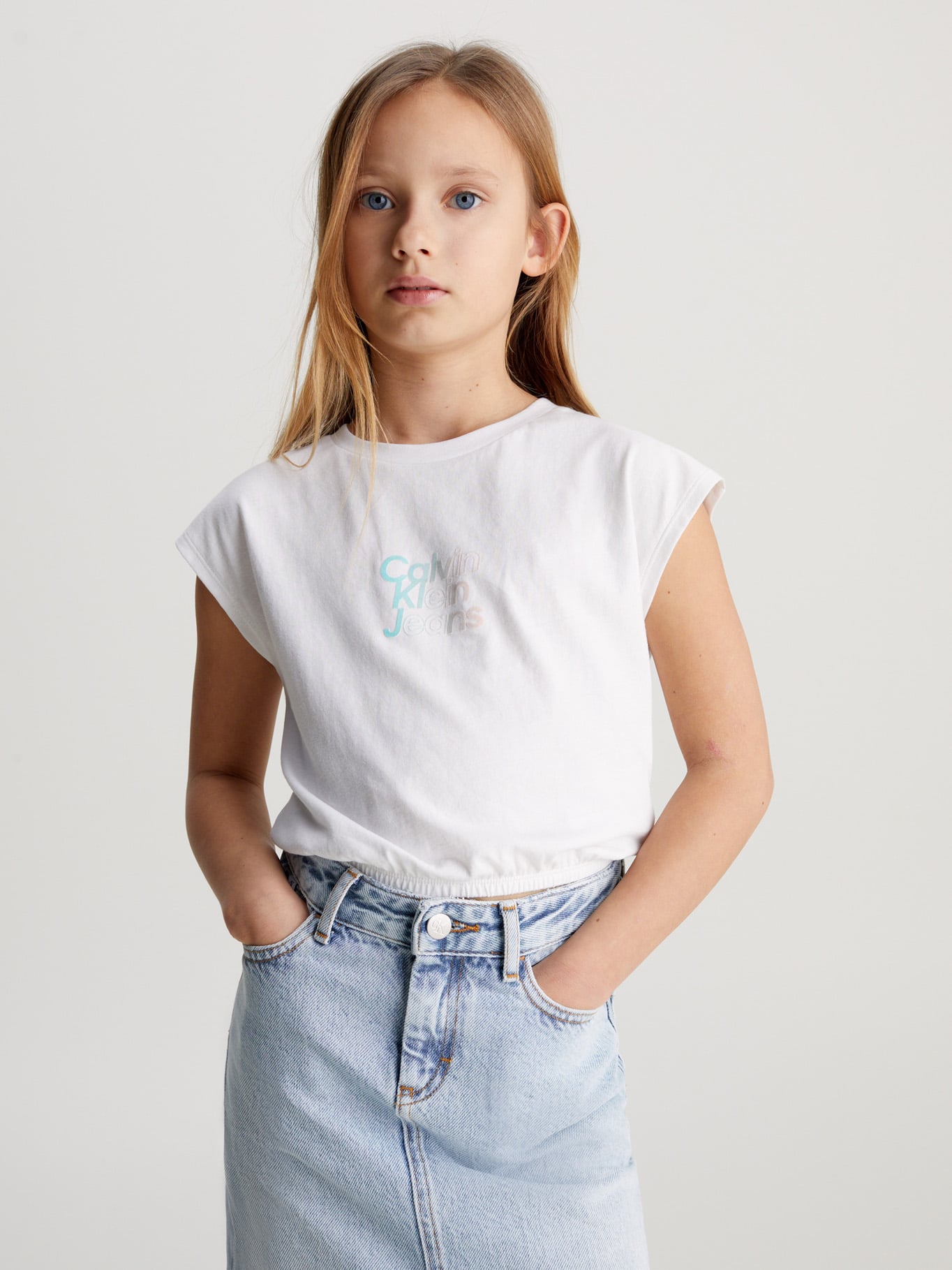 POLERA ALGODÓN NIÑA CALVIN KLEIN GRADIENT FLOCK - 1