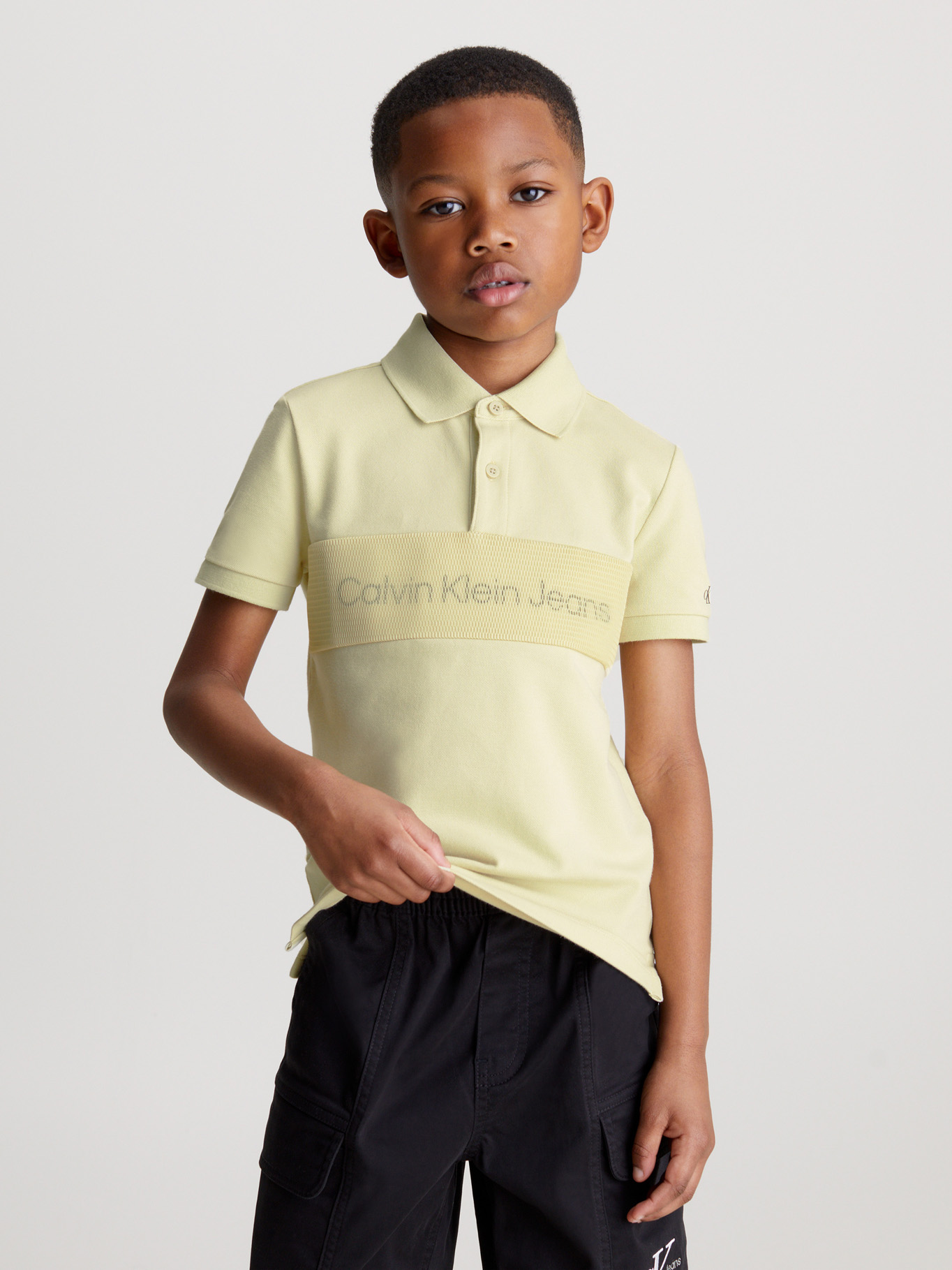 POLERA ALGODÓN NIÑO CALVIN KLEIN POLO LAYERED MESH - 1