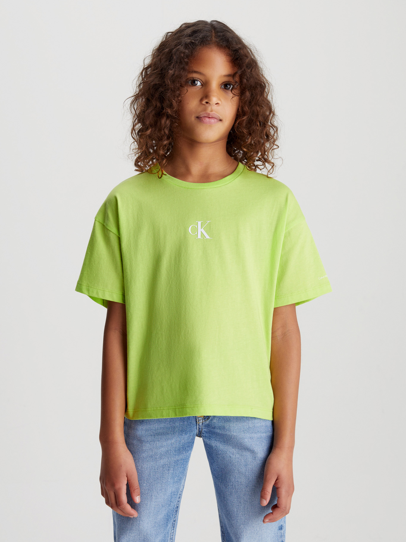 POLERA ALGODÓN NIÑA CALVIN KLEIN CK LOGO BOXY - 1