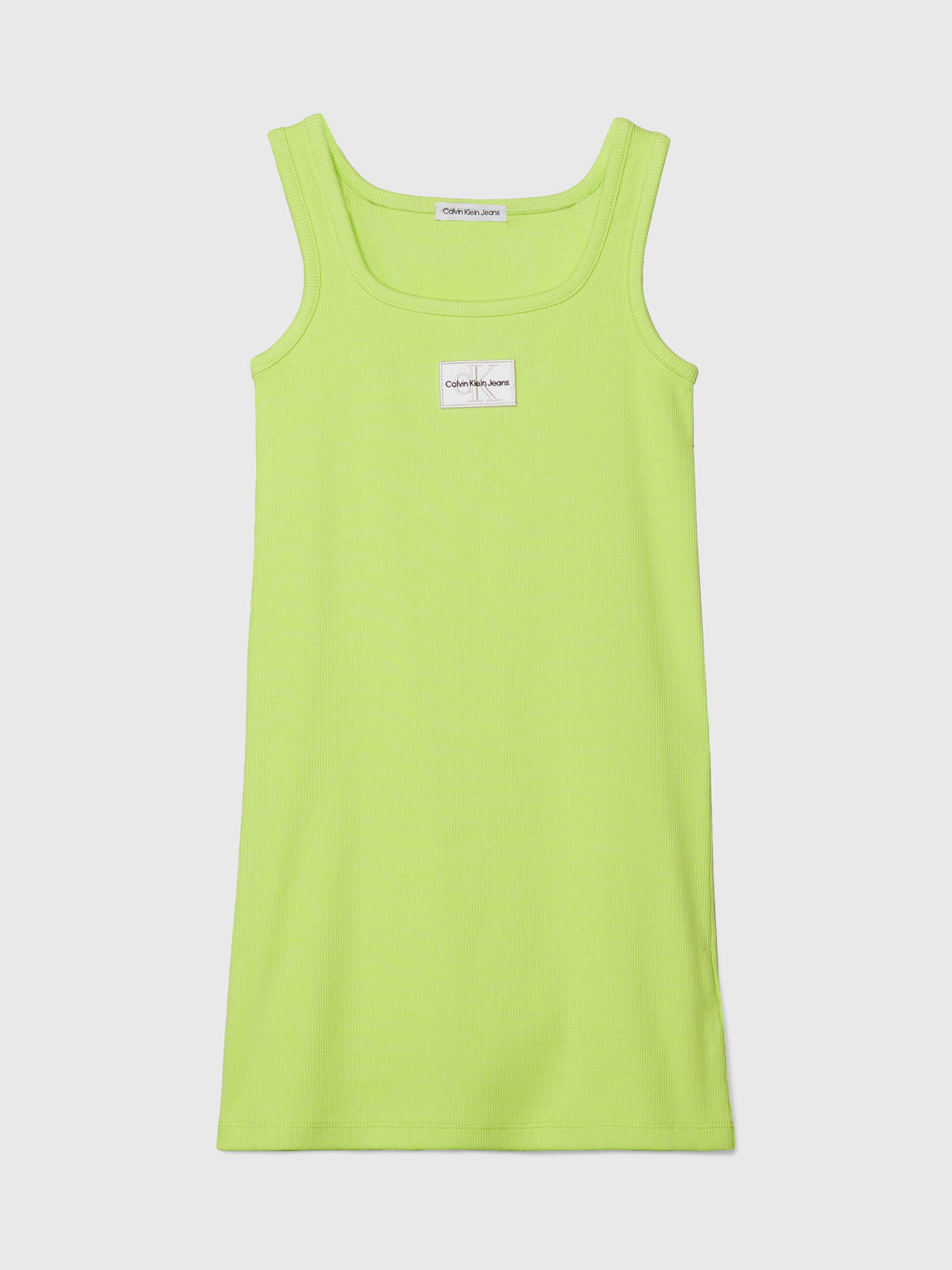VESTIDO ALGODON NIÑA CALVIN KLEIN VERDE RIB BAGDE - 5
