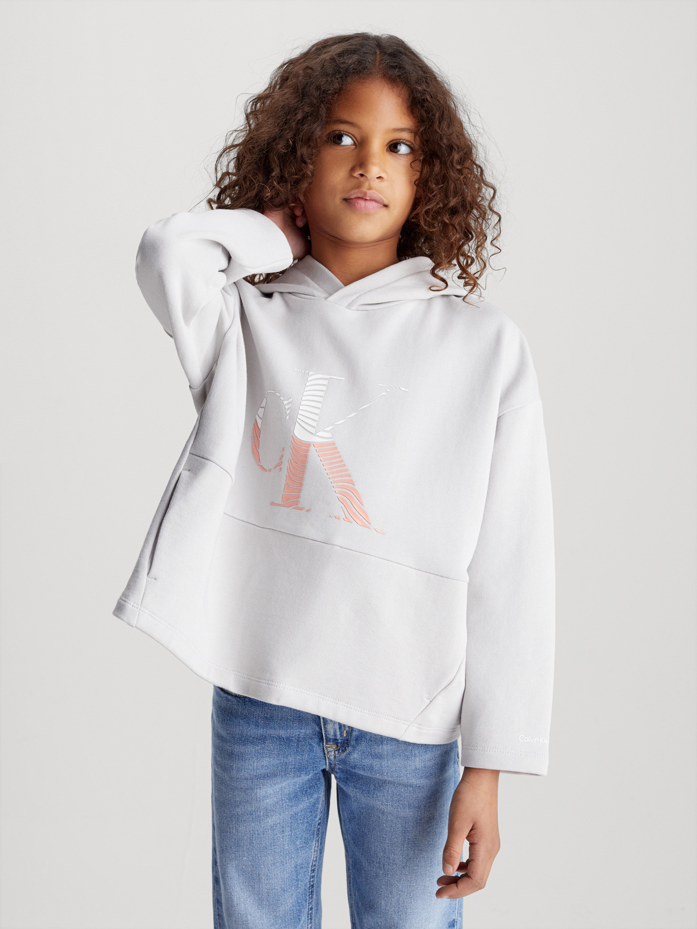POLERÓN ALGODÓN NIÑO CALVIN KLEIN CON GORRO SWIRL MONOGRAM - 1