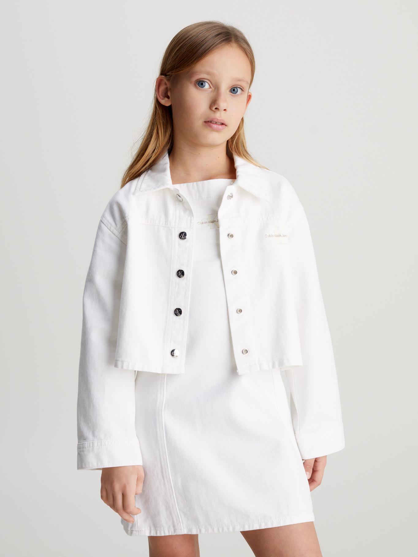 CHAQUETA ALGODÓN NIÑA CALVIN KLEIN WHITE BUTTON - 1