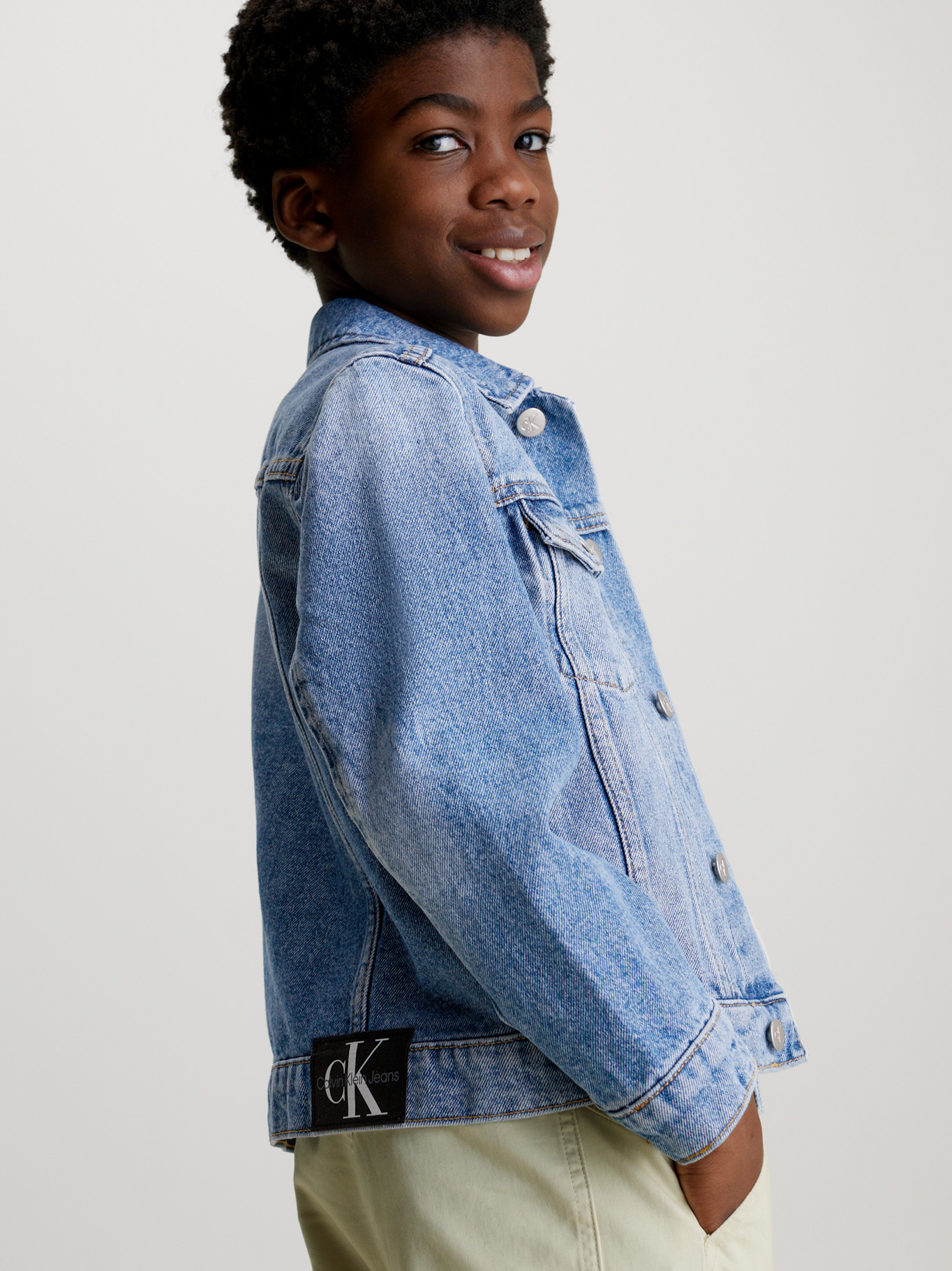 CHAQUETA ALGODÓN NIÑO CALVIN KLEIN ICONIC MID BLUE - 4