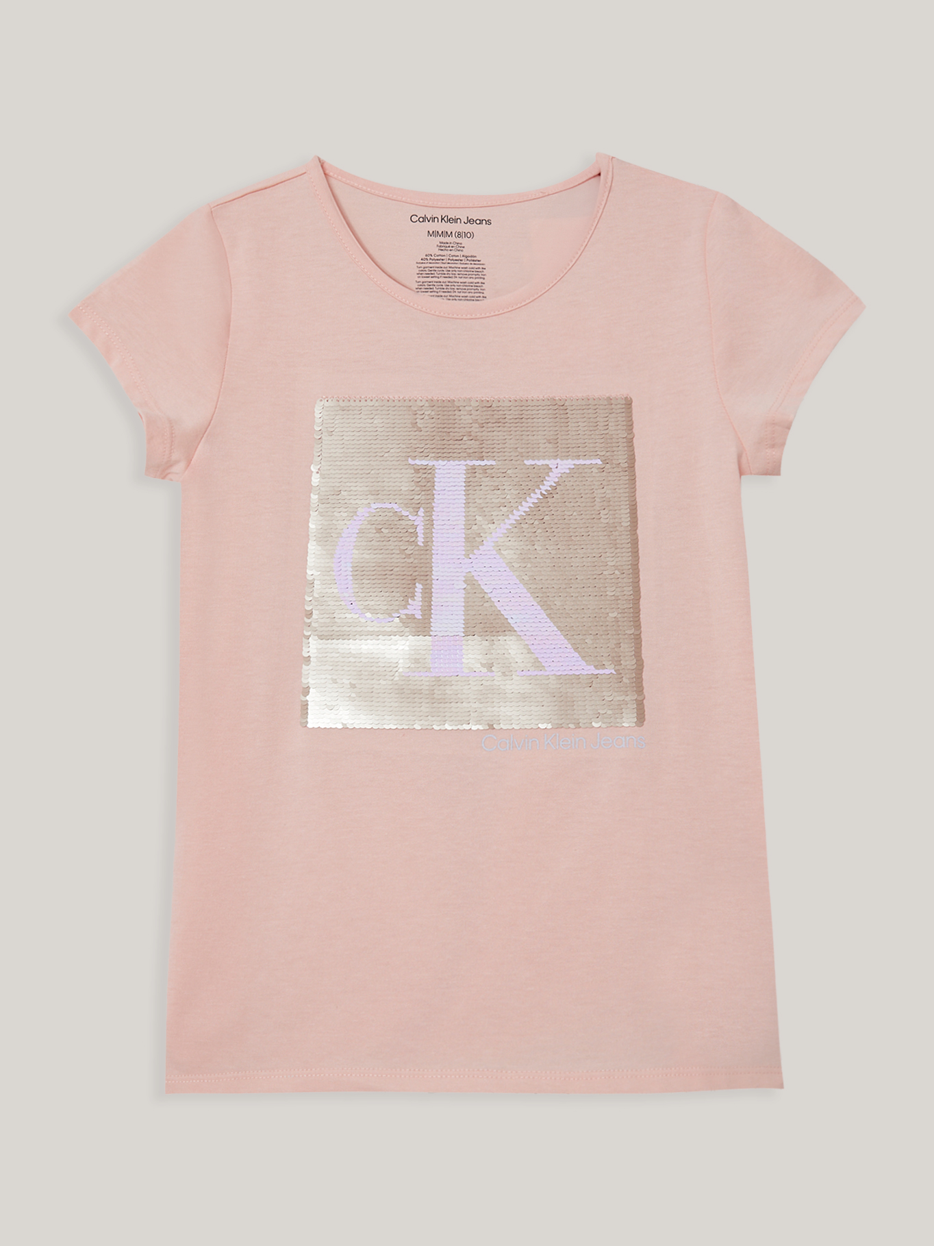 POLERA ALGODÓN NIÑA CALVIN KLEIN MONOGRAM SEQUIN - 1