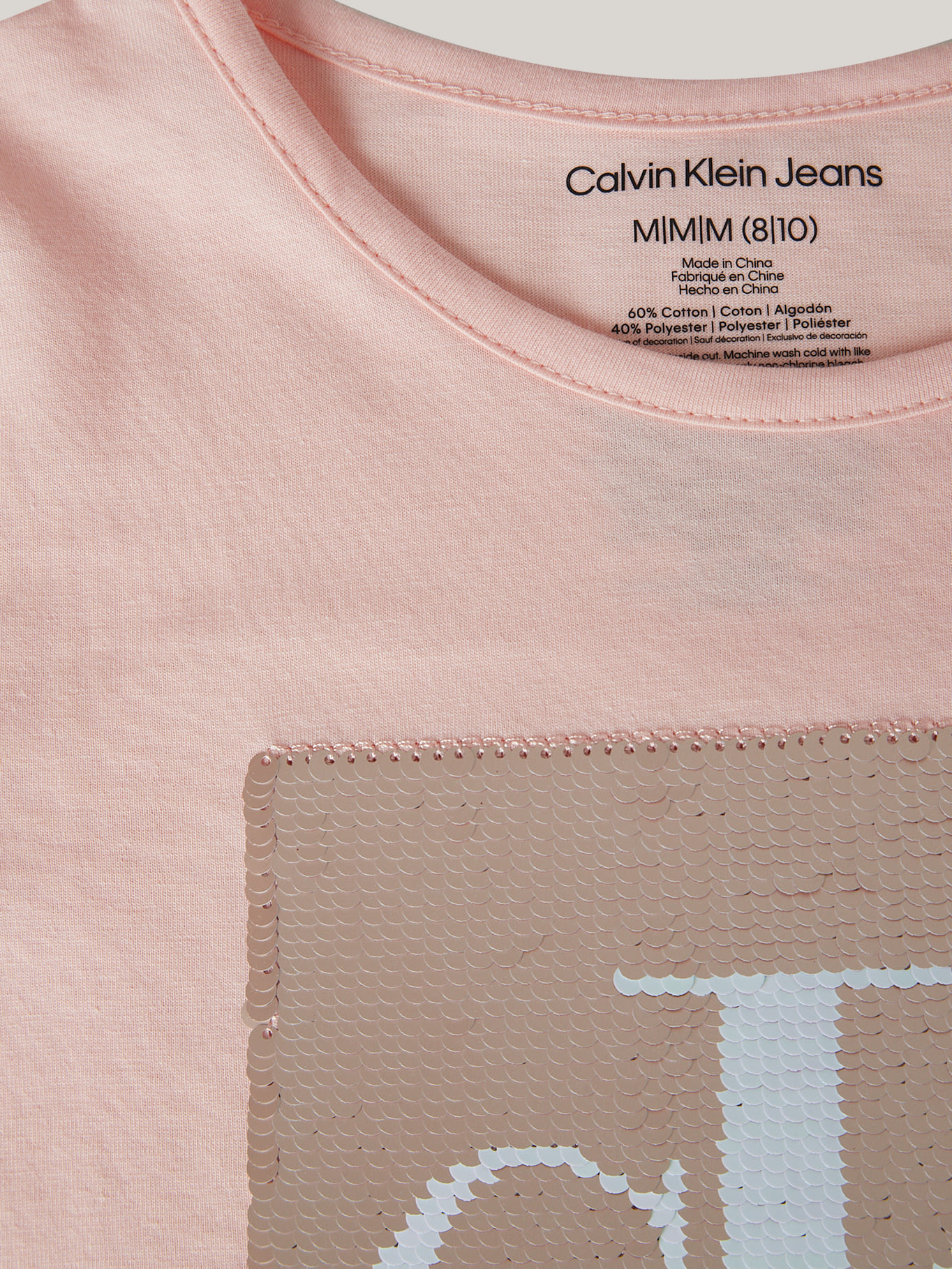 POLERA ALGODÓN NIÑA CALVIN KLEIN MONOGRAM SEQUIN - 4