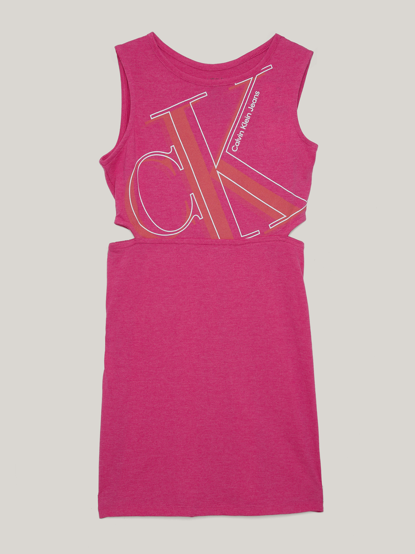 VESTIDO ALGODON NIÑA CALVIN KLEIN FUCSIA CUT OUT - 1