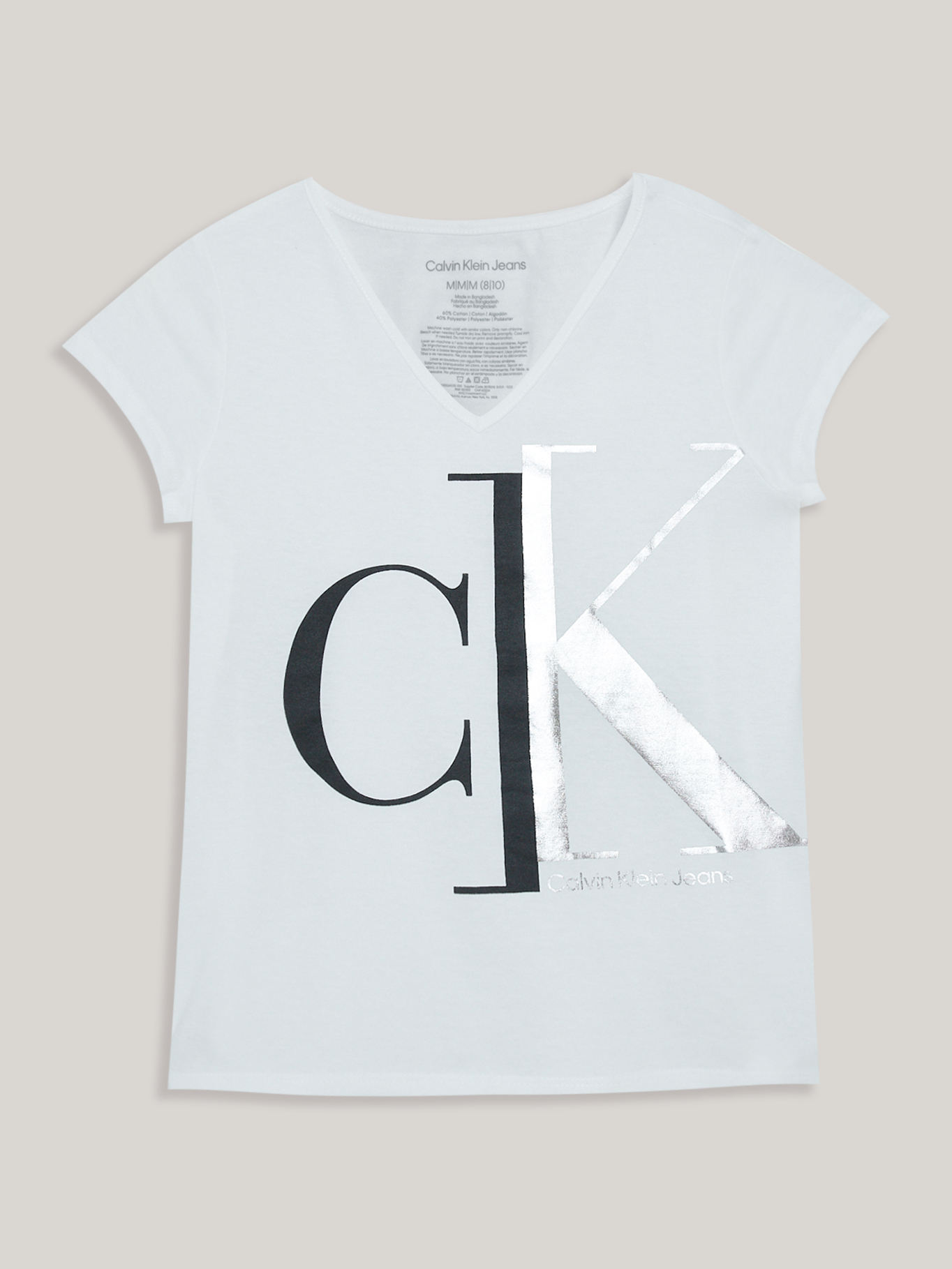 POLERA ALGODÓN NIÑA CALVIN KLEIN SPLIT MONOGRAM - 1