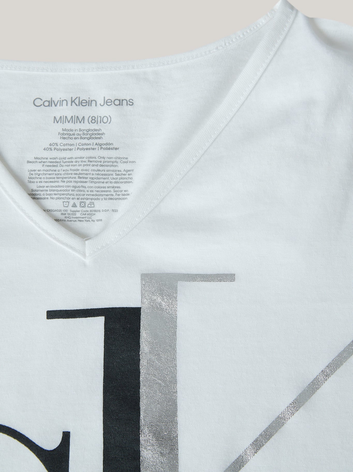 POLERA ALGODÓN NIÑA CALVIN KLEIN SPLIT MONOGRAM - 4