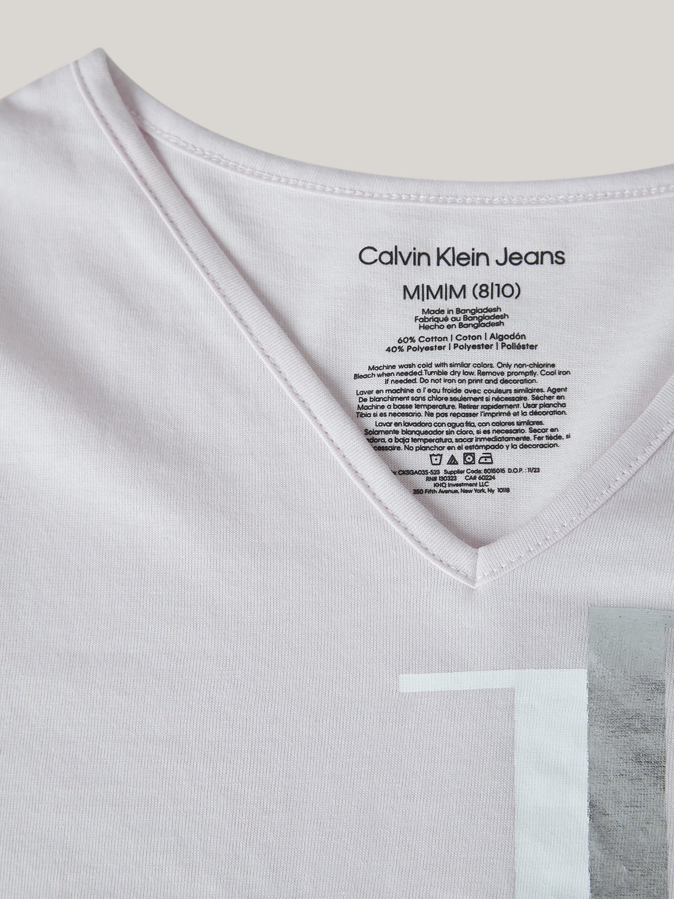POLERA ALGODÓN NIÑA CALVIN KLEIN SPLIT MONOGRAM - 3