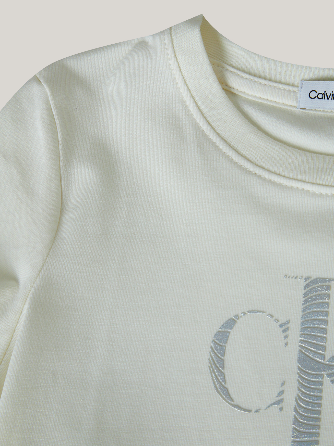 POLERA ALGODÓN NIÑA CALVIN KLEIN IRIDESCENT CK SLIM - 4