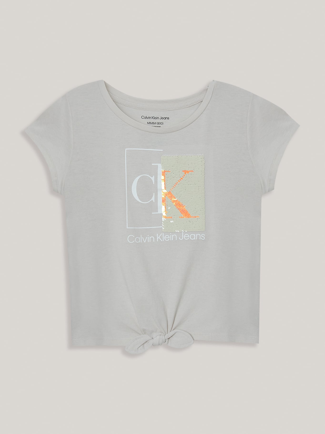 POLERA ALGODÓN NIÑA CALVIN KLEIN SPLIT MONOGRAM SEQUIN - 1