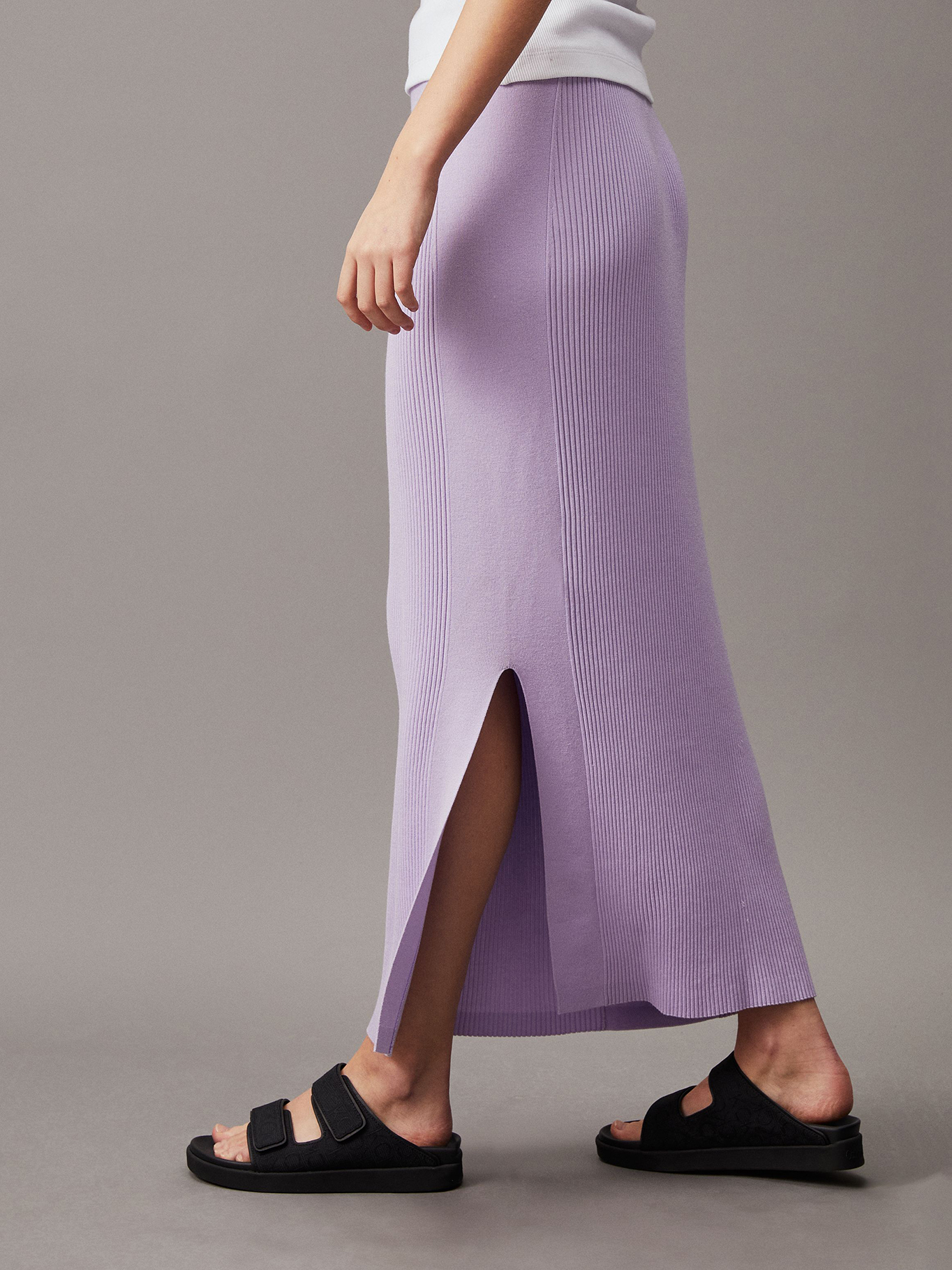 FALDA MUJER CALVIN KLEIN MORADO WOVEN LABEL - 4