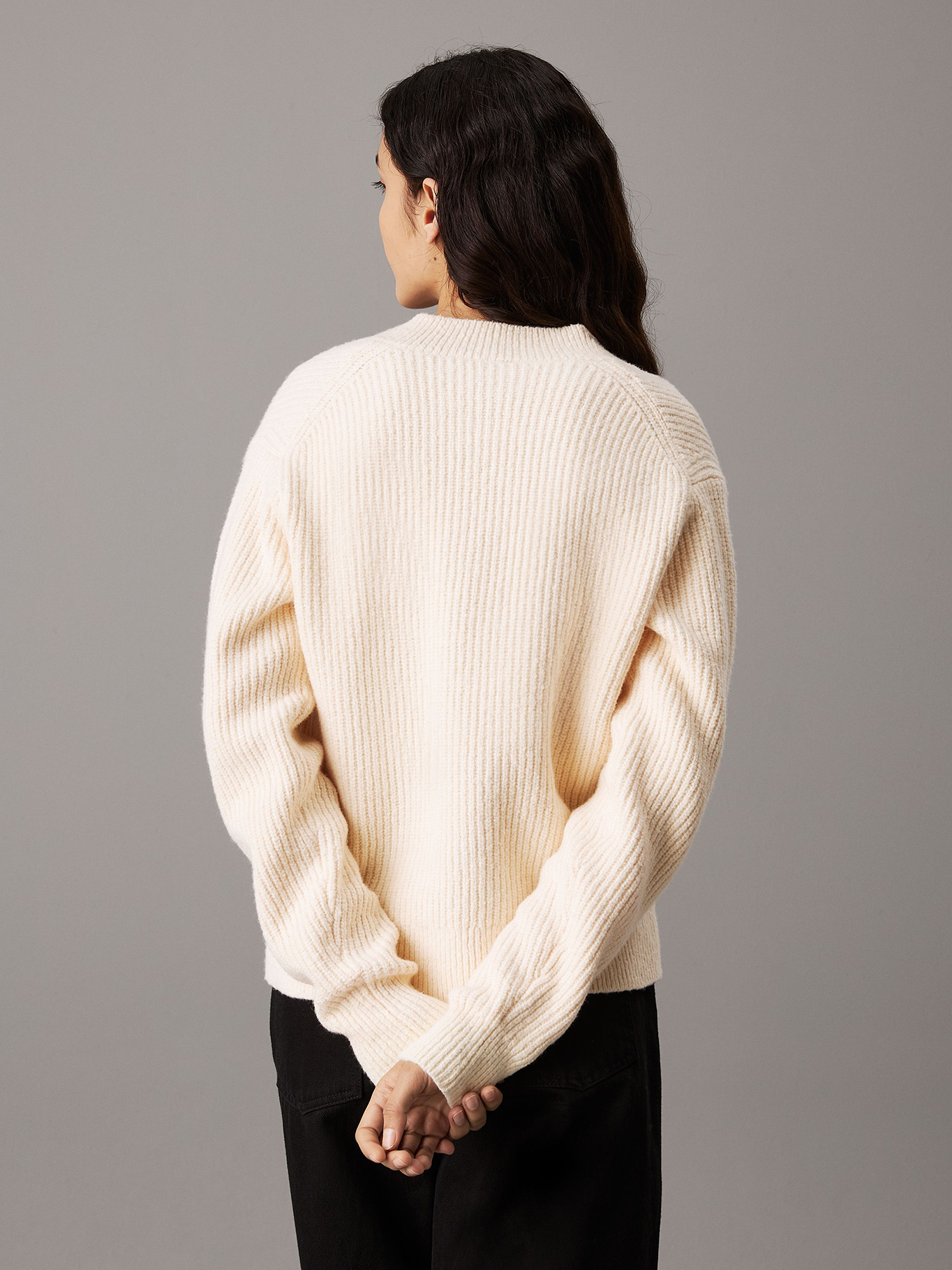 SWEATER BOUCLE V NECK RELAXED - 3