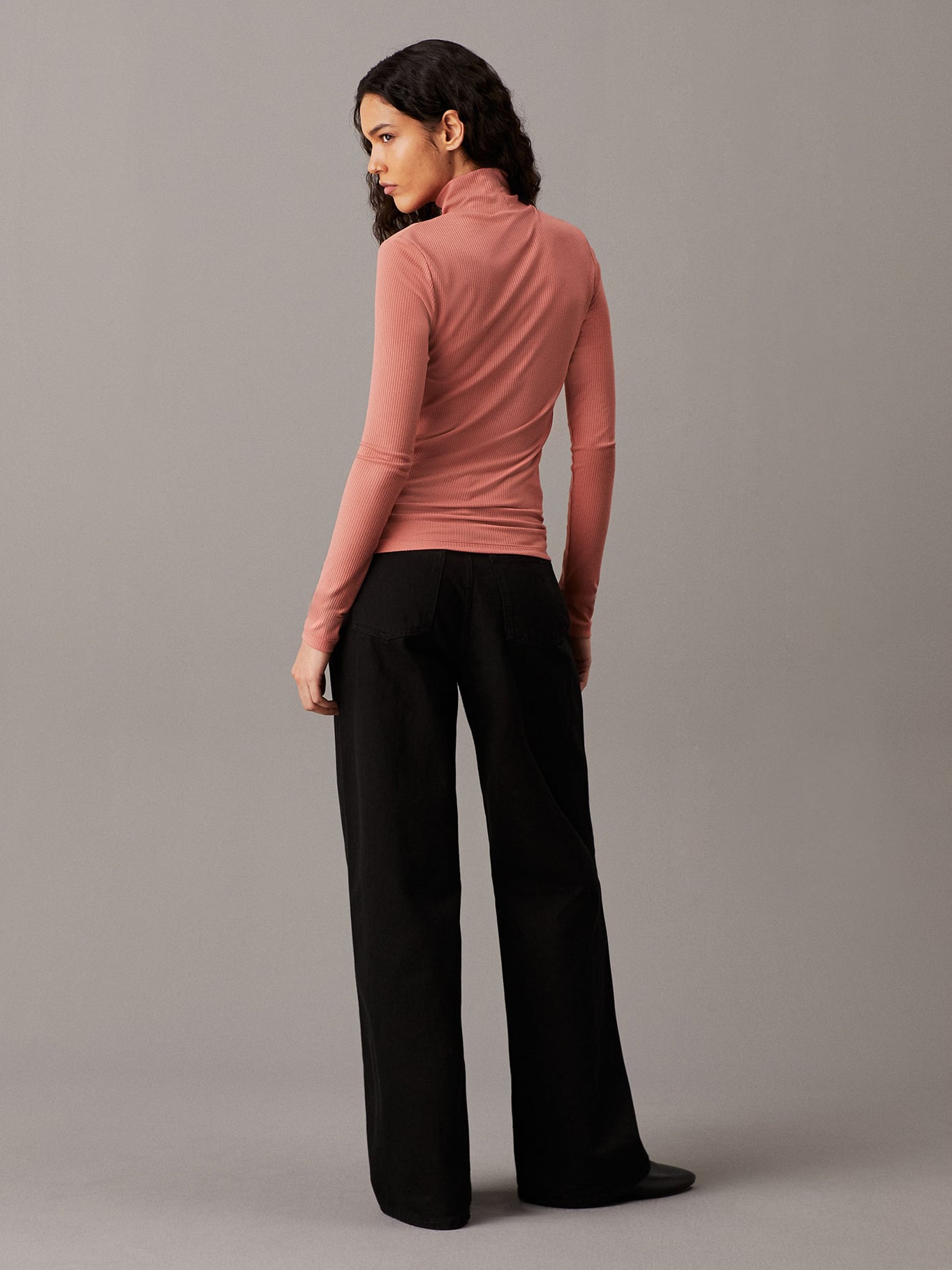 SWEATER MODAL RIB MOCK NECK - 3