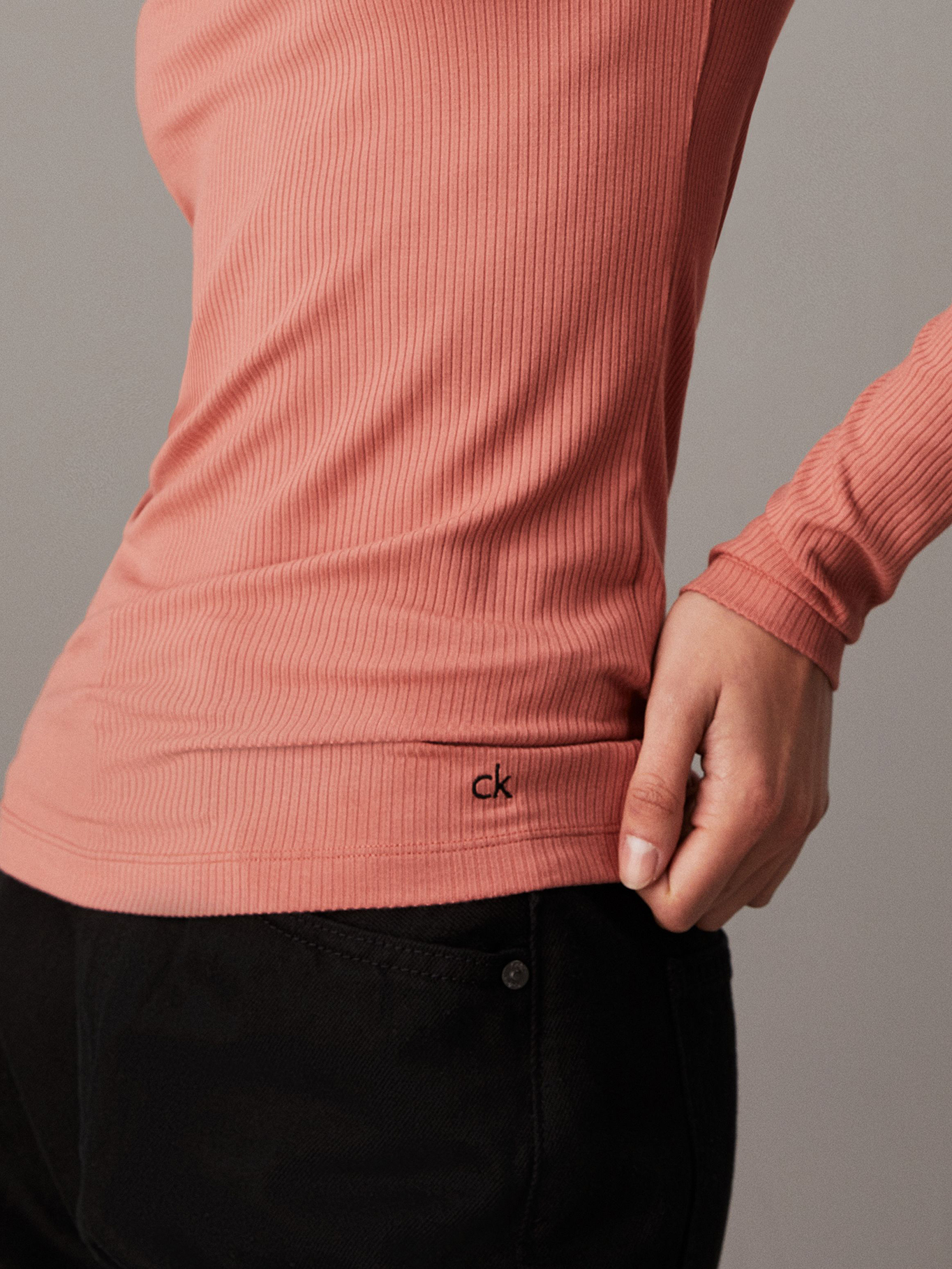 SWEATER MODAL RIB MOCK NECK - 4