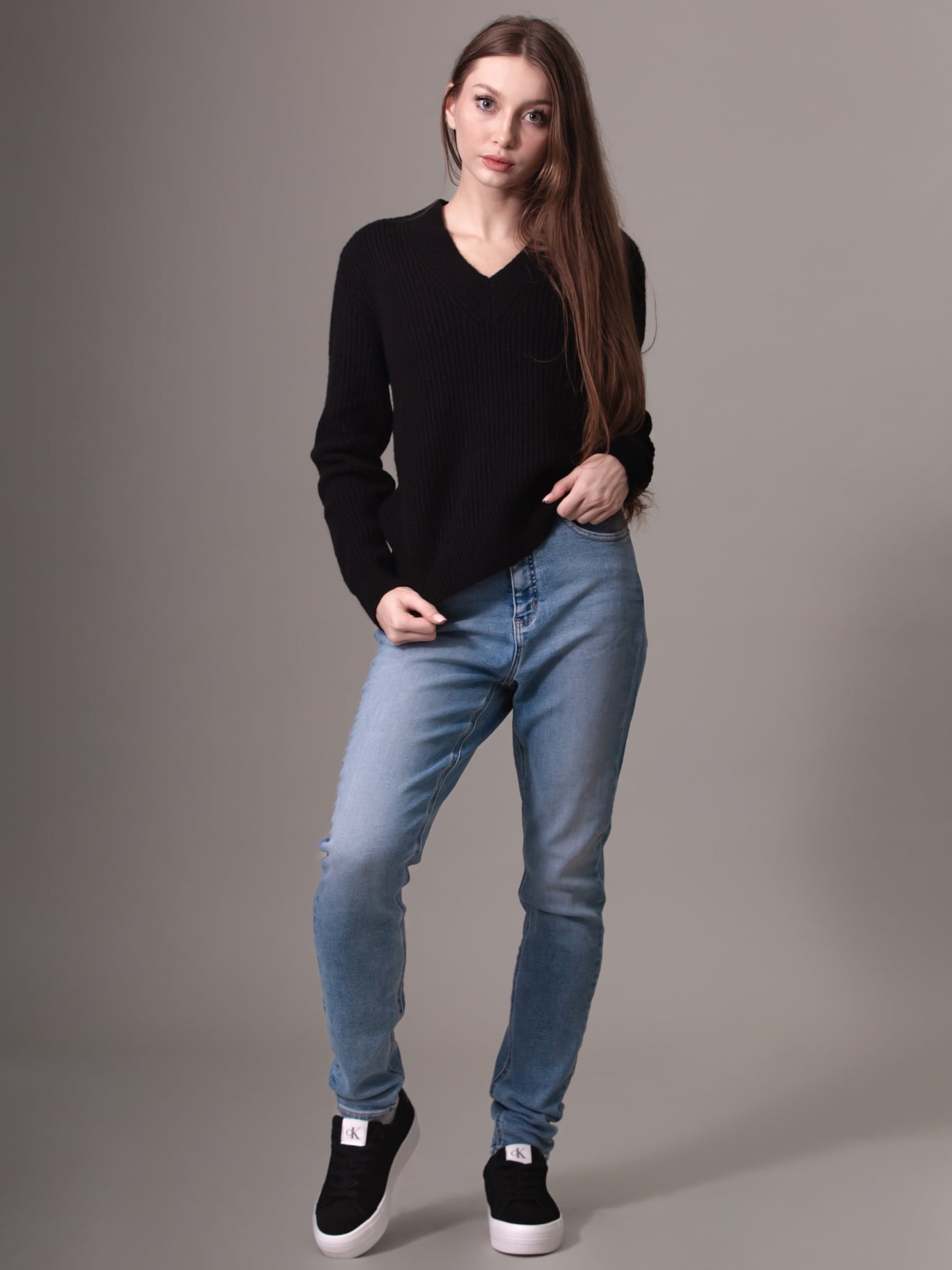 SWEATER BOUCLE V NECK RELAXED - 2