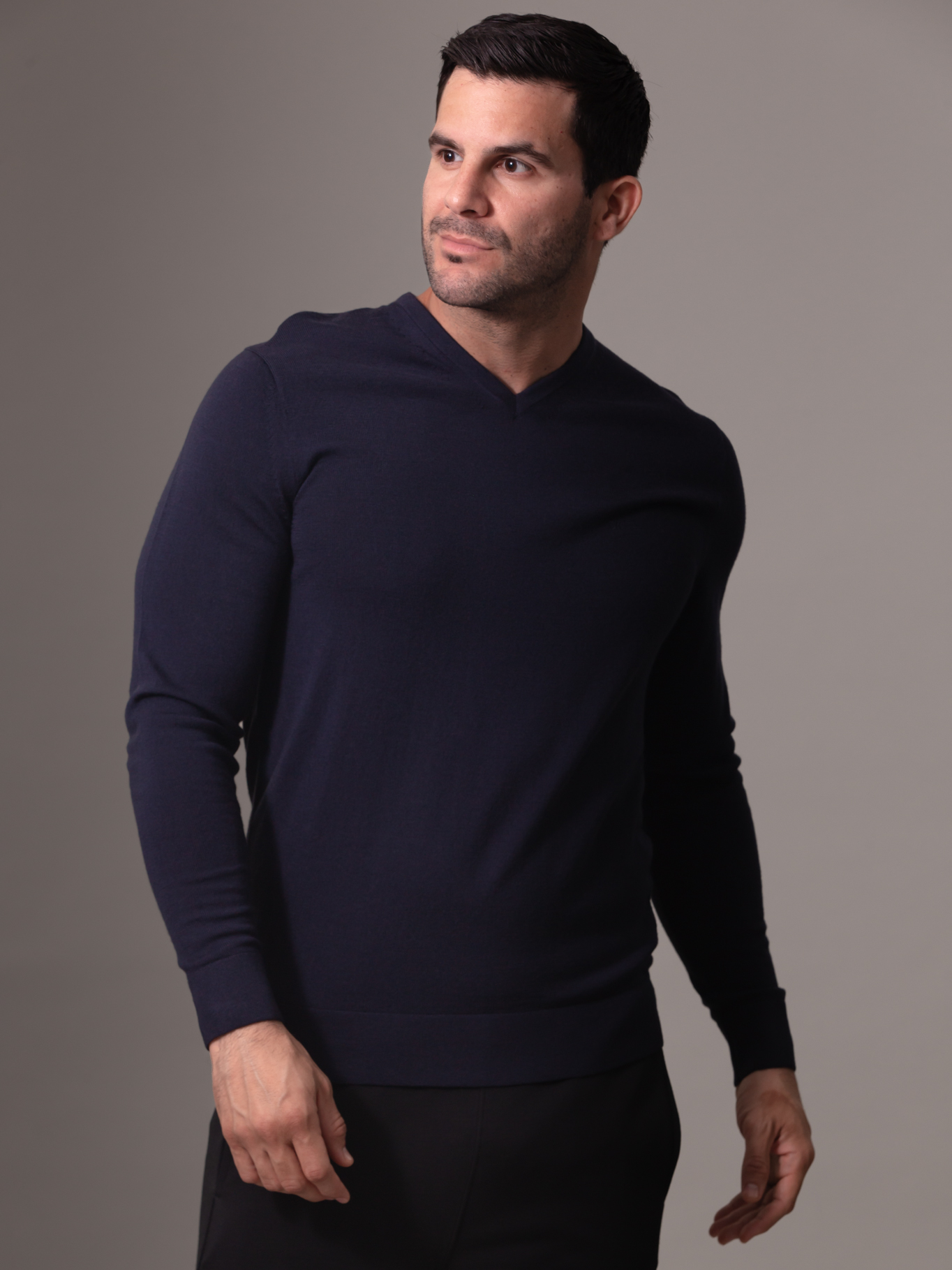 SWEATER MERINO VNECK SWEATER - 1