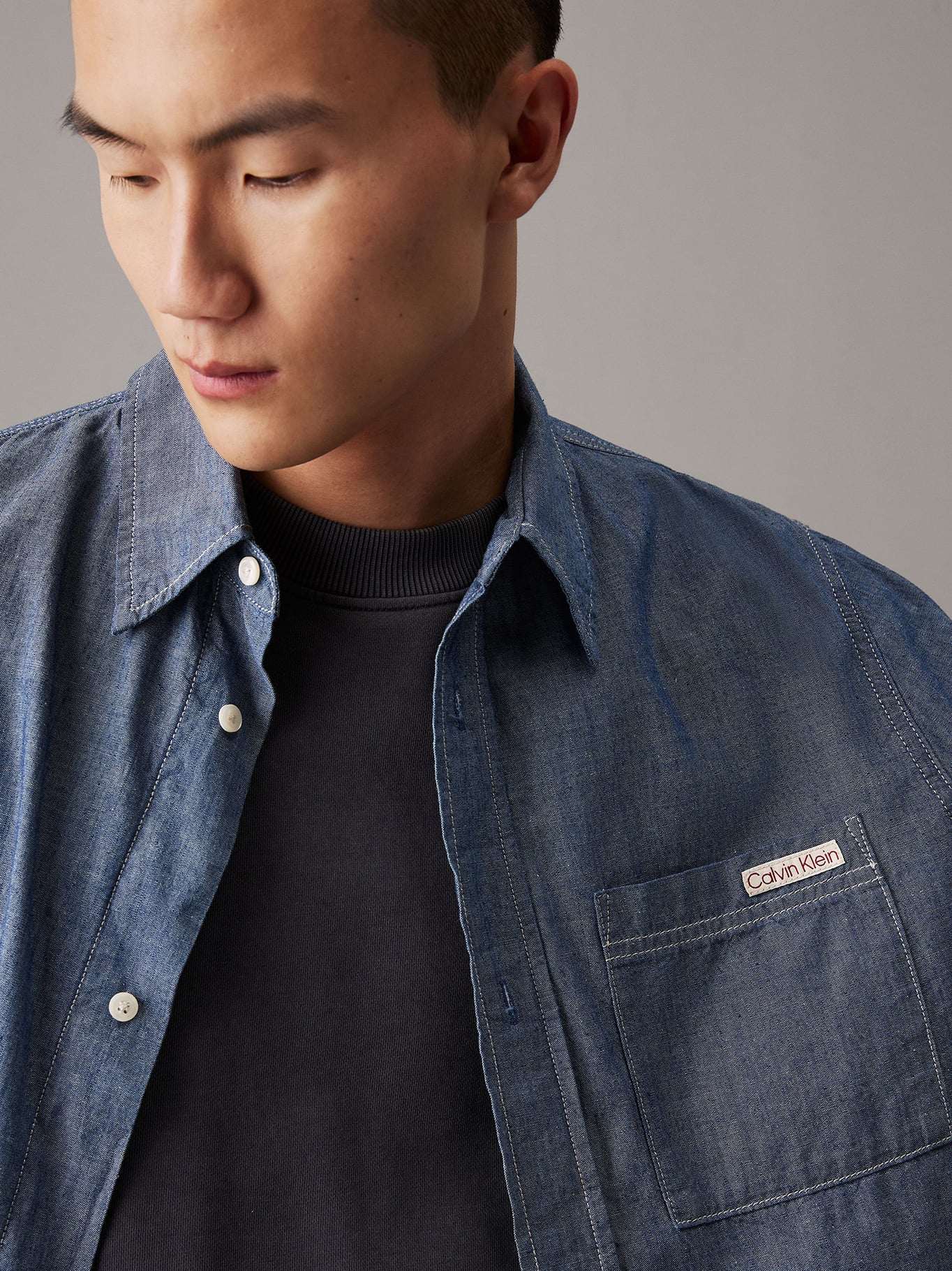 CAMISA ONE POCKET CHAMBRAY - 4