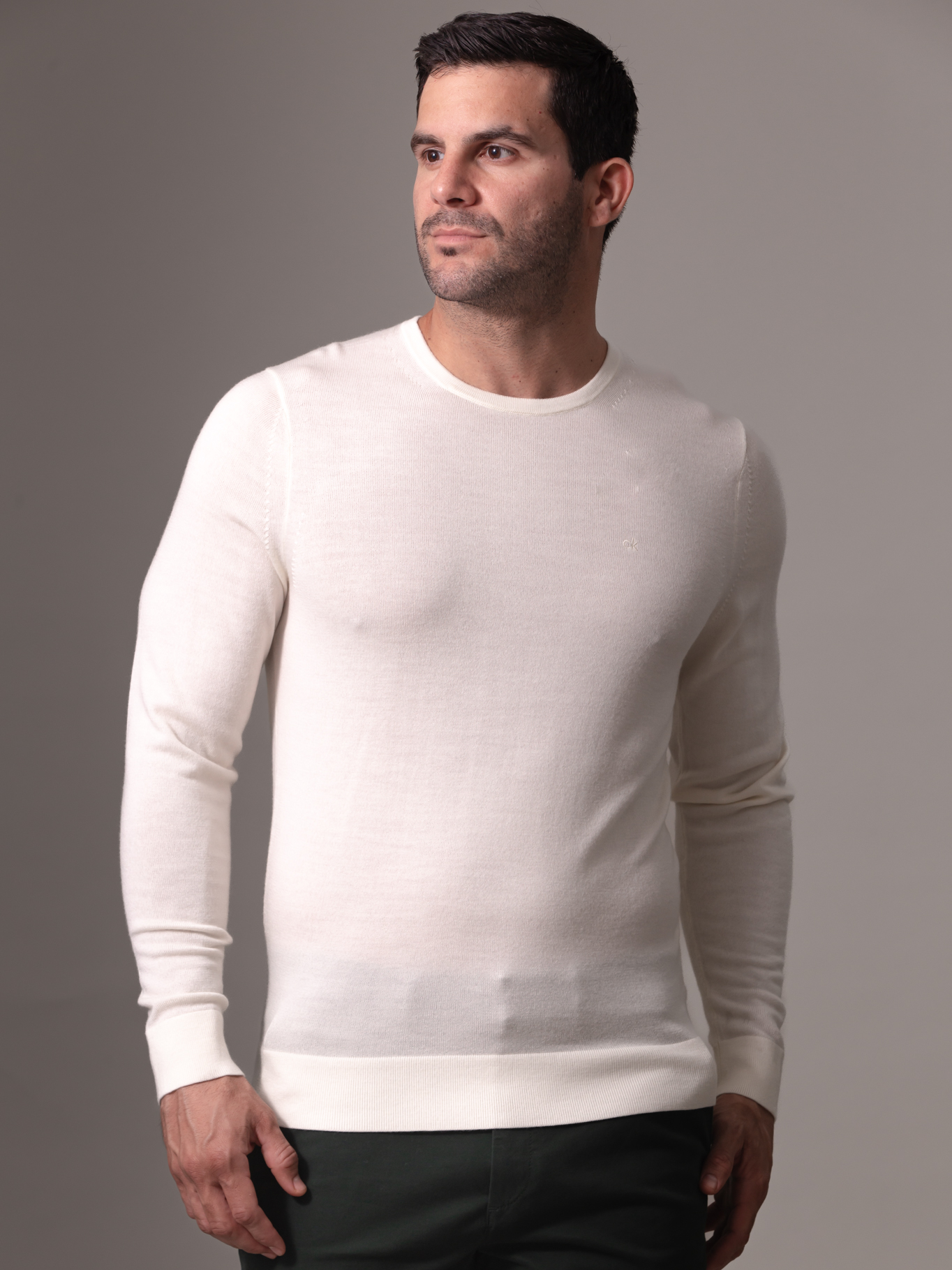 SWEATER SUPERIOR WOOL CREW NECK SWEA - 1