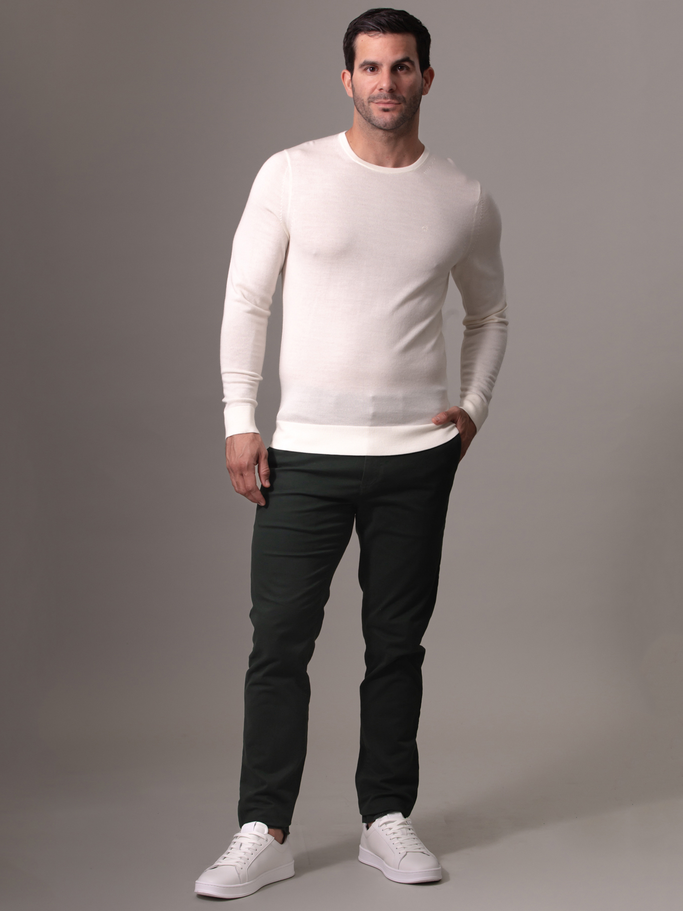 SWEATER SUPERIOR WOOL CREW NECK SWEA - 2