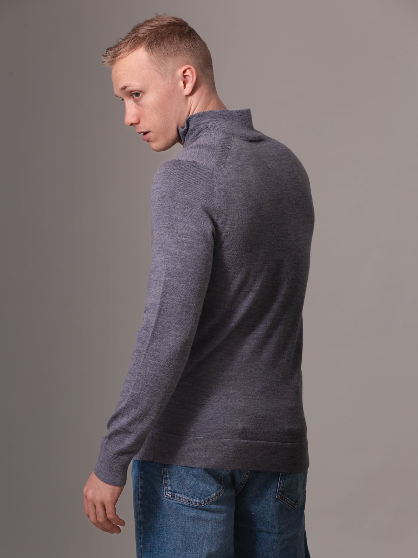 SWEATER MERINO RWS QUARTER ZIP - 4