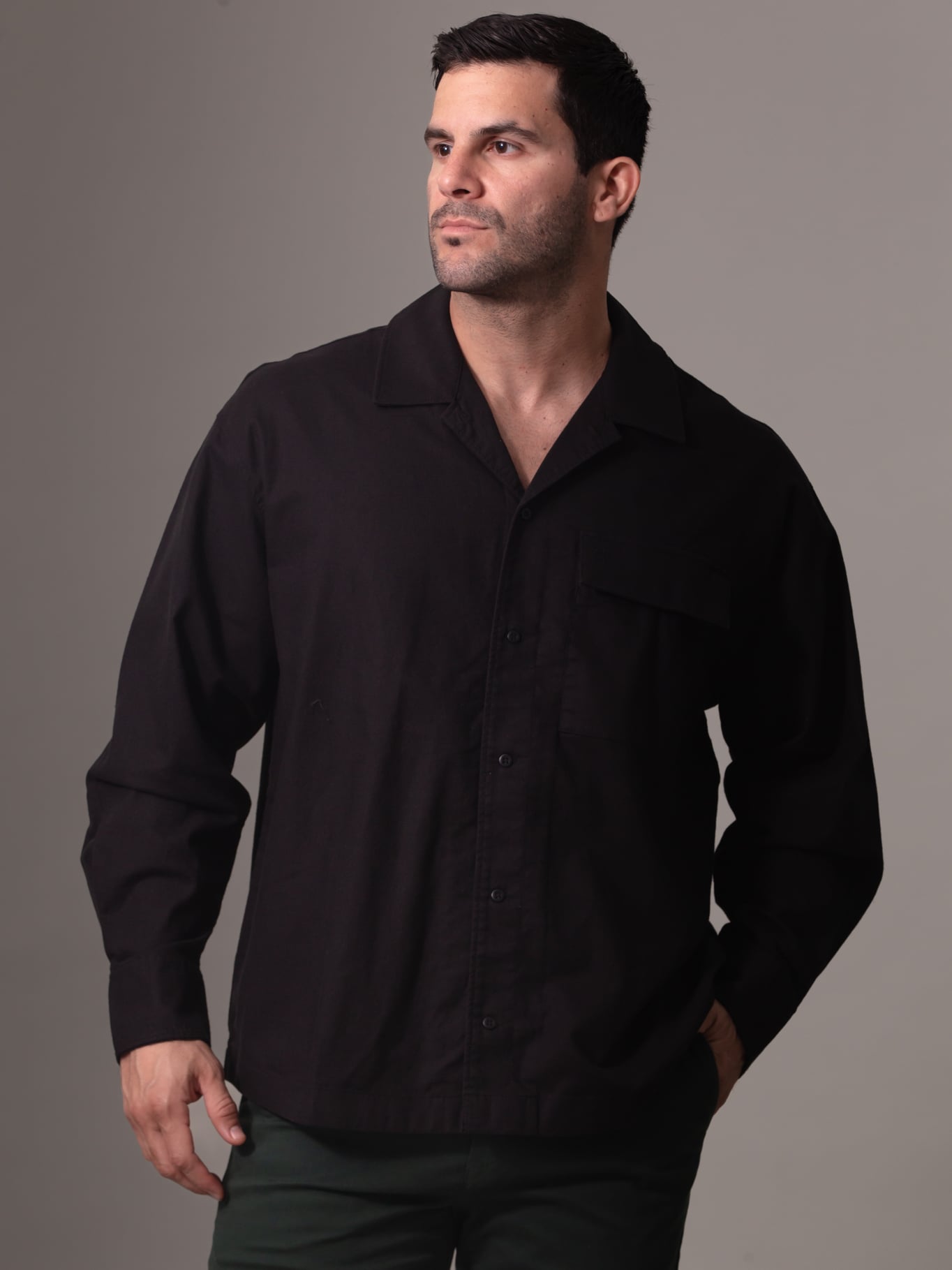 CAMISA DE LINO MANGAS LARGAS - 1