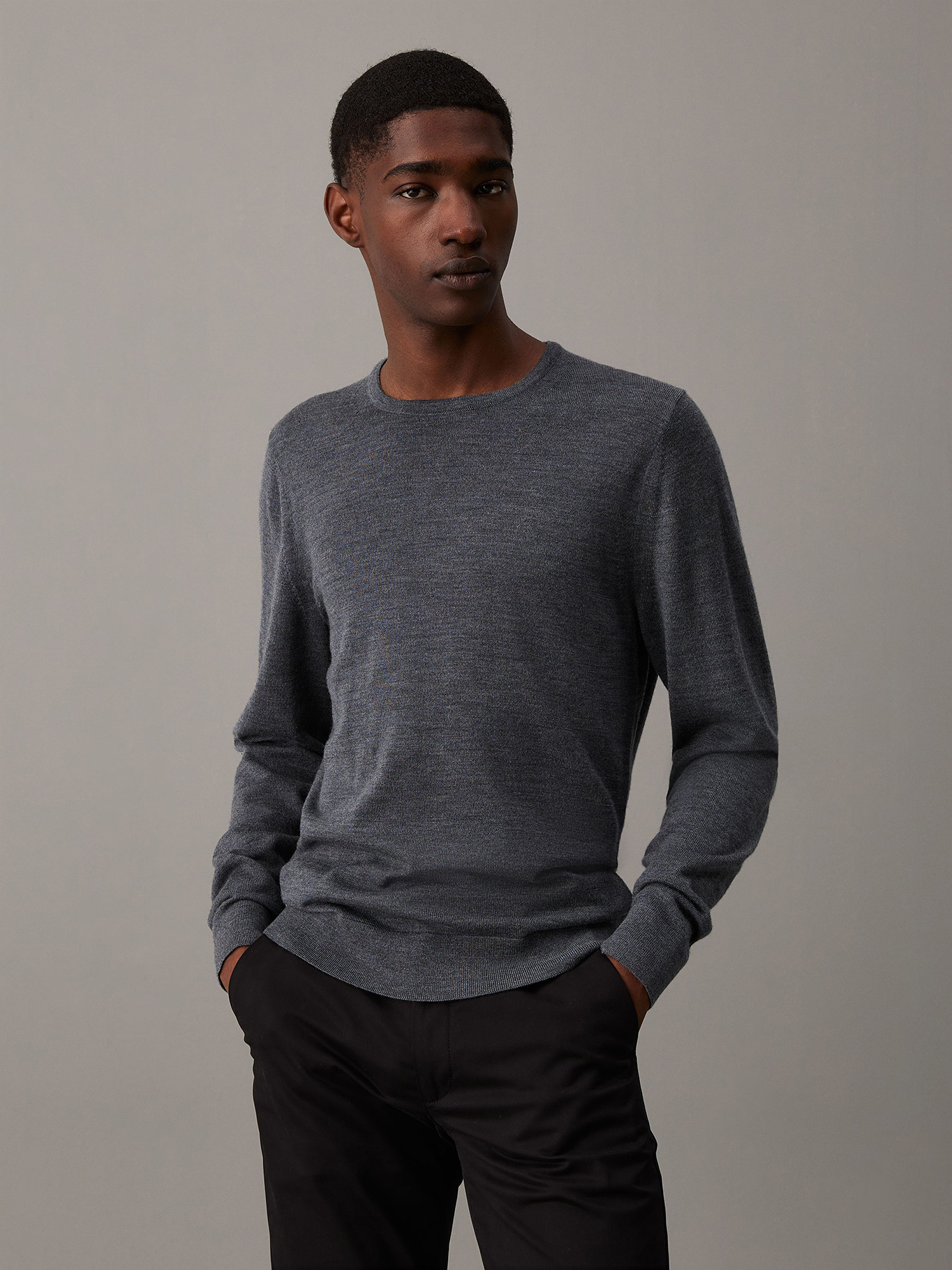 SWEATER SUPERIOR WOOL CREW NECK SWEA - 1