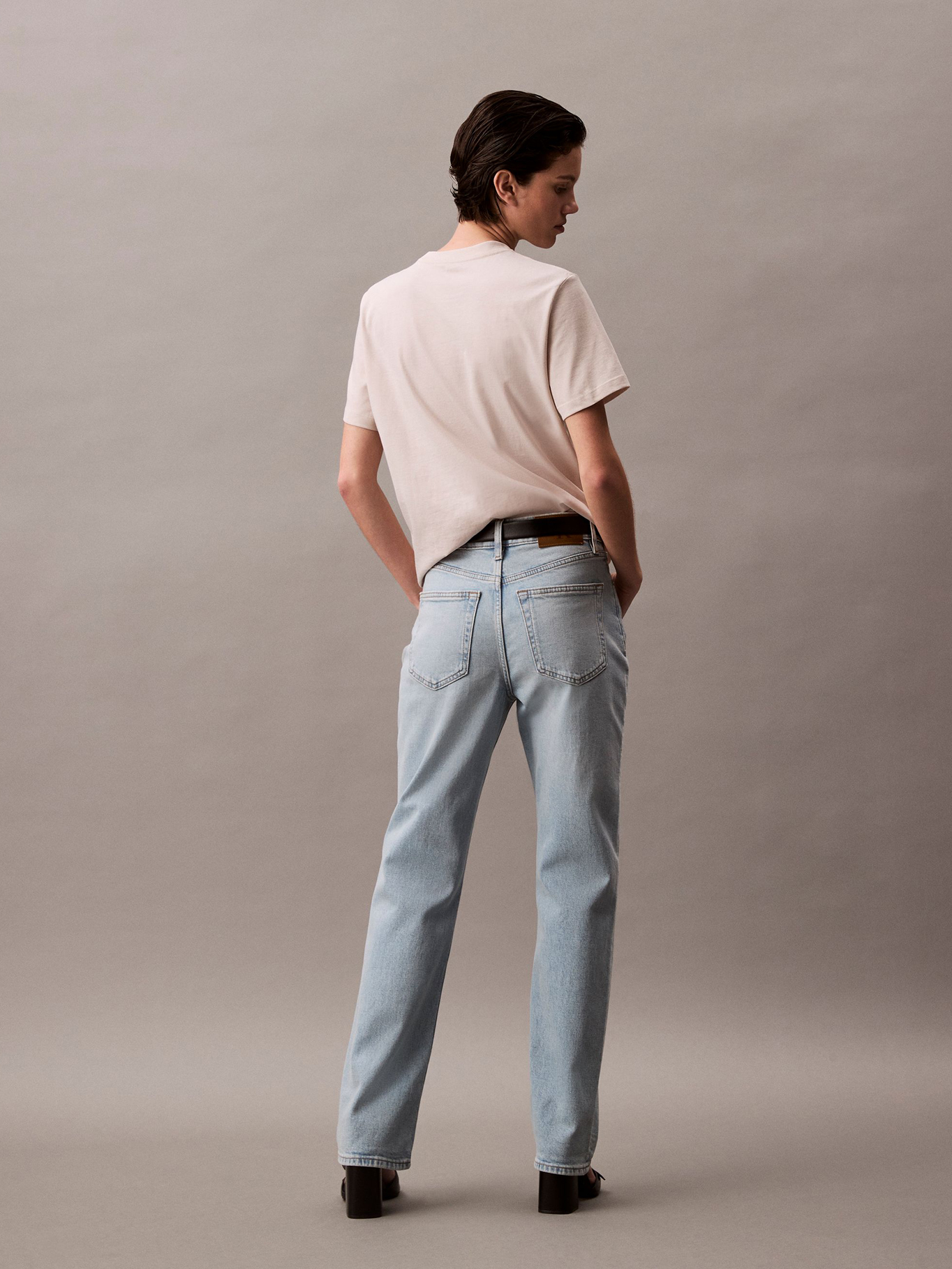 JEANS HIGH RISE STRAIGHT MARBLED BEA - 2