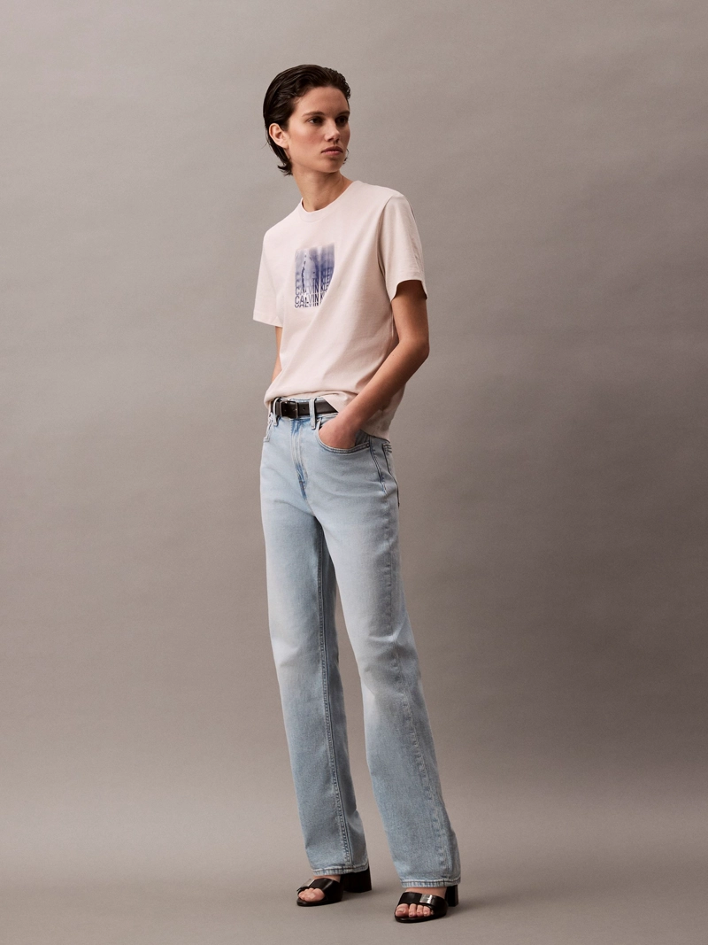 JEANS HIGH RISE STRAIGHT MARBLED BEA - 4