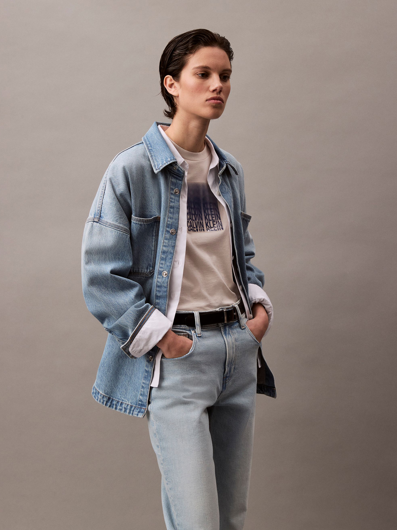 JEANS HIGH RISE STRAIGHT MARBLED BEA - 6