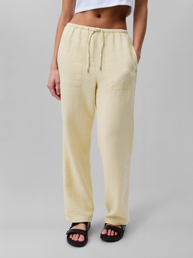 PANTALON DE GASA DOBLE CON CINTURA ELASTICA - 2