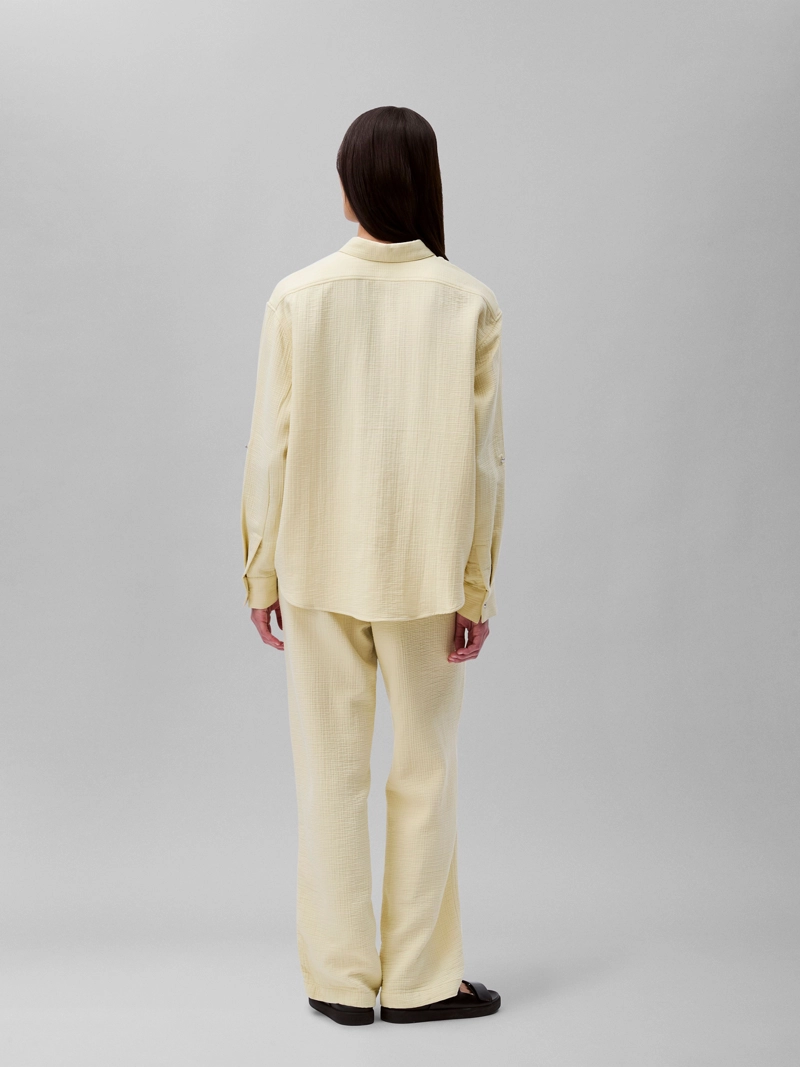 PANTALON DE GASA DOBLE CON CINTURA ELASTICA - 3