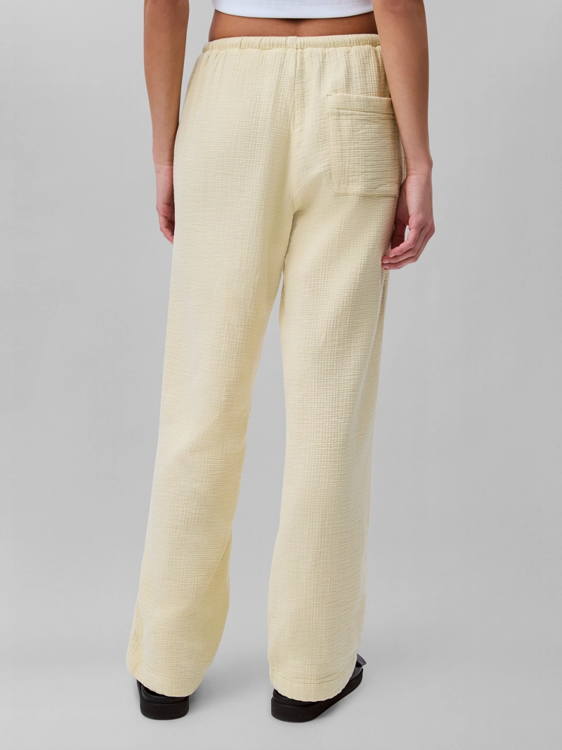 PANTALON DE GASA DOBLE CON CINTURA ELASTICA - 4