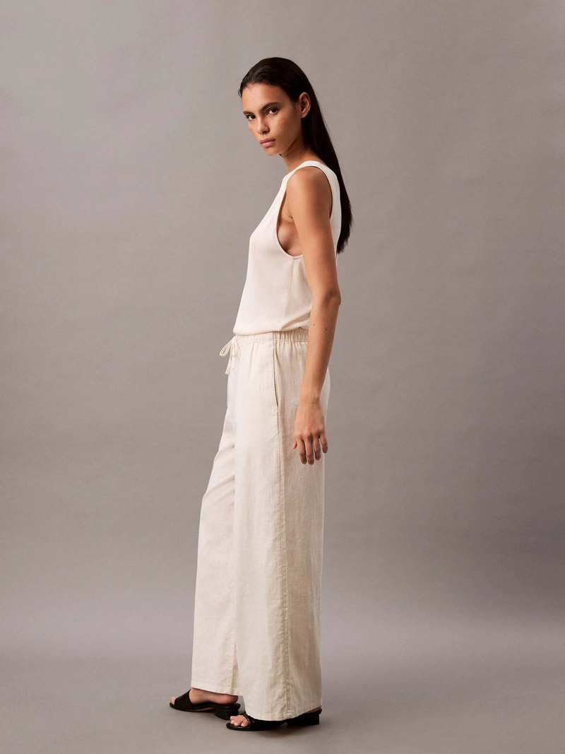 PANTALON DE LINO CON CINTURA ELASTICA - 4