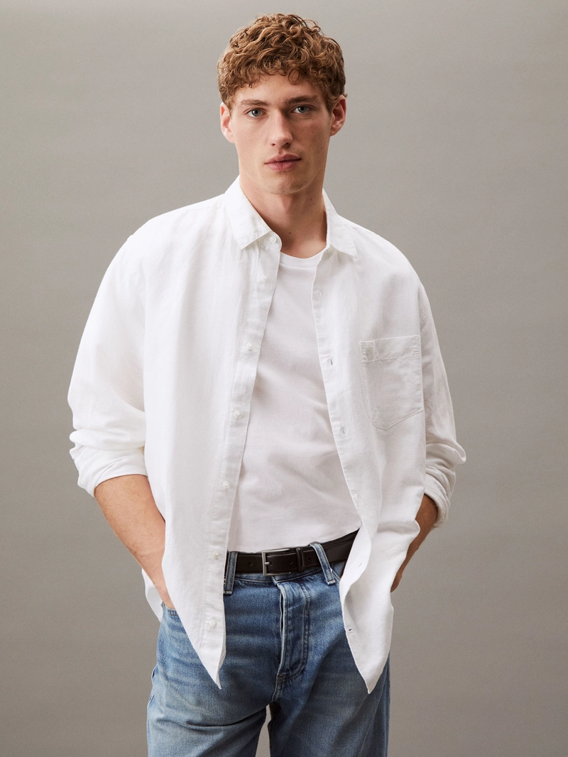 CAMISA REGULAR FIT DE LINO Y ALGODON - 1