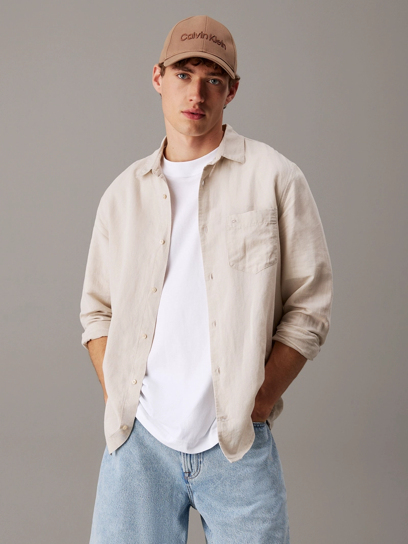 CAMISA REGULAR FIT DE LINO Y ALGODON - 1
