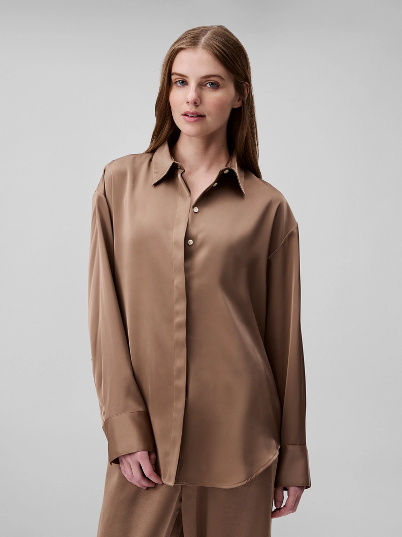 CAMISA SATINADA CON BRILLO MATE - 1