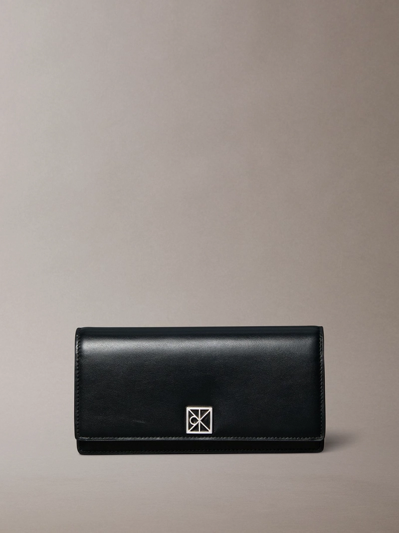 BILLETERA PLEGADA DE CUERO CON LOGO MONOGRAMA - 1