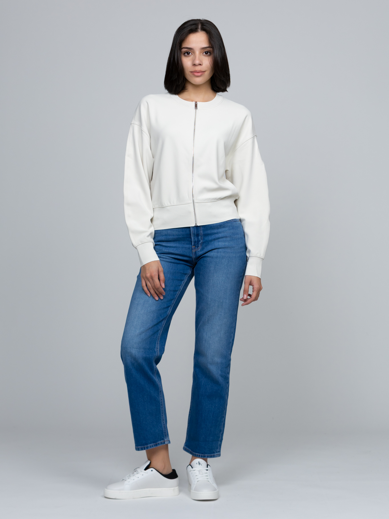 BLUSA DE CREPE  ELASTICO CON CREMALLERA - 2