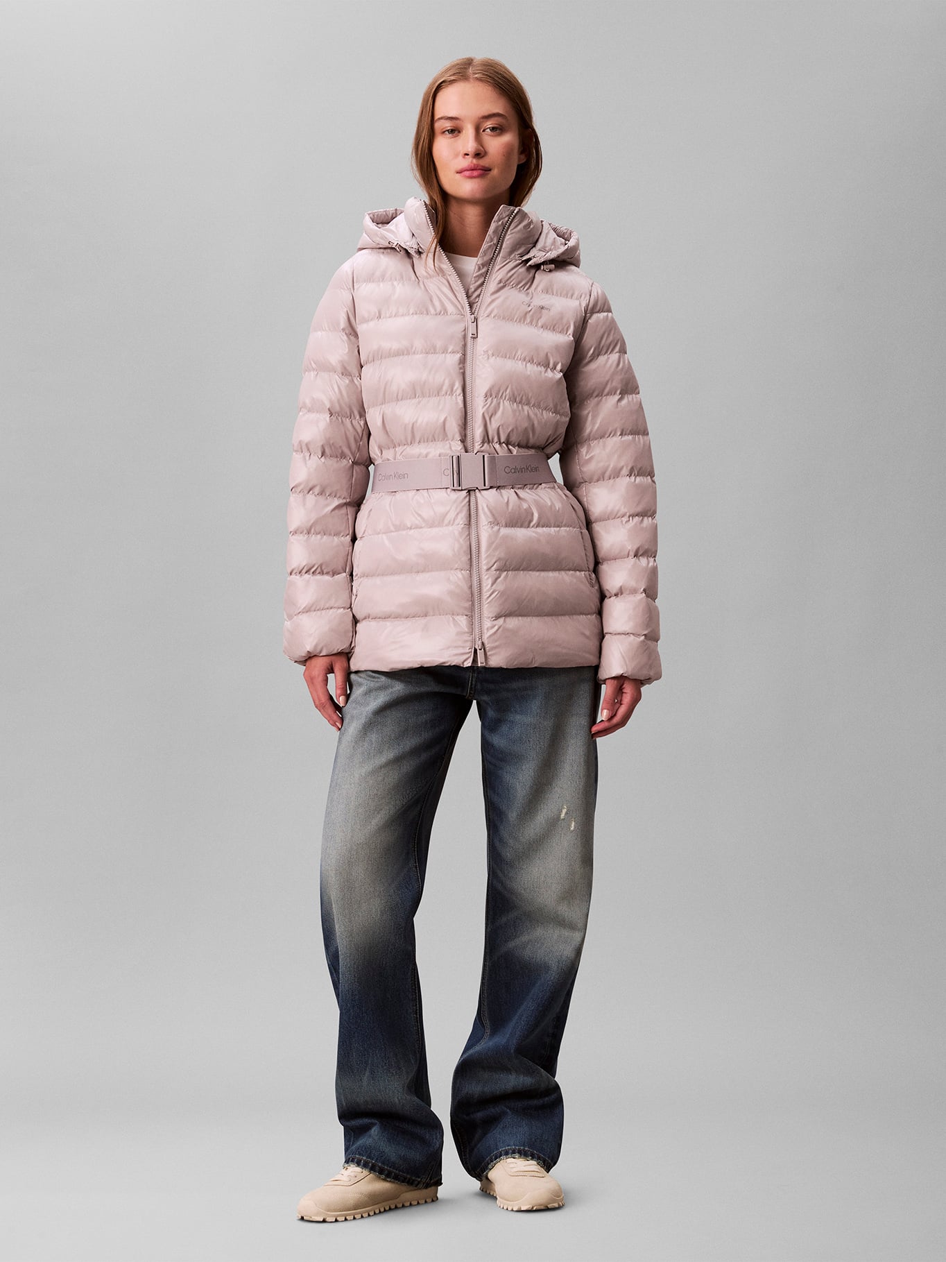 PARKA PUFFER DE PLUMAS LIGERA CON CINTURON - 2