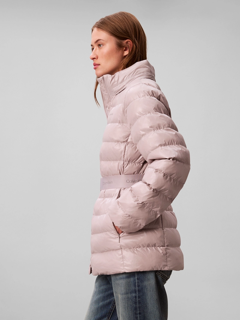 PARKA PUFFER DE PLUMAS LIGERA CON CINTURON - 4